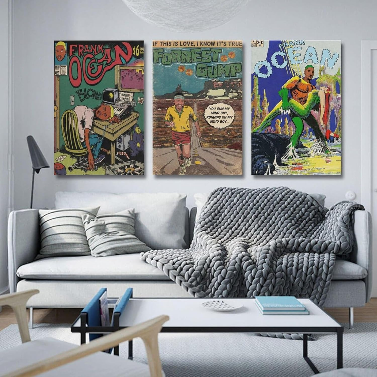 Frank Poster Ocean Cartoon Poster a Set of 3 Canvas Posters Room Aesthetic Festival Gift Family Bedroom Decor Wall Art Home20X30Inch(50X75Cm)-3Pcs Style