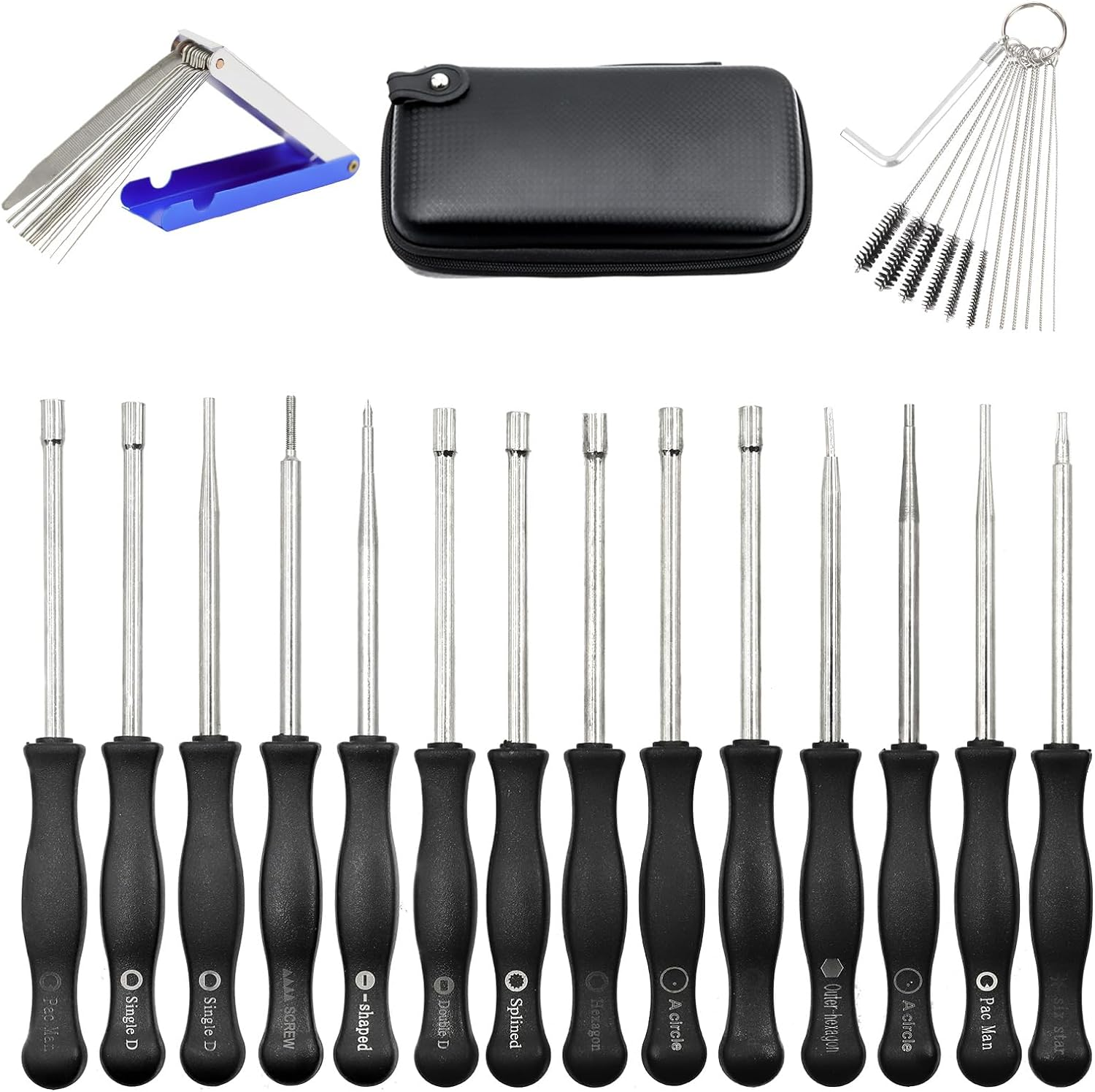 Swpeet 15Pcs Carburetor Adjustment Tool Carburator Adjusting Kit with Welding Tip Cleaner Carb Carburetor Cleaner Assortment Kit, Carburetor Adjusting Tool with Carburetor Cleaning Brush Needle Kit image number 6