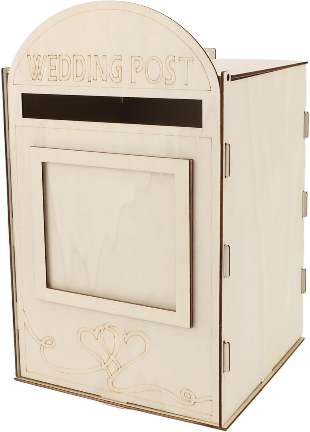 Wooden Wedding Mailbox, DIY Wooden Wedding Mailbox Post Box Postal Style Multifunctional Handmade with Lock for Parties (JM01617) image number 4