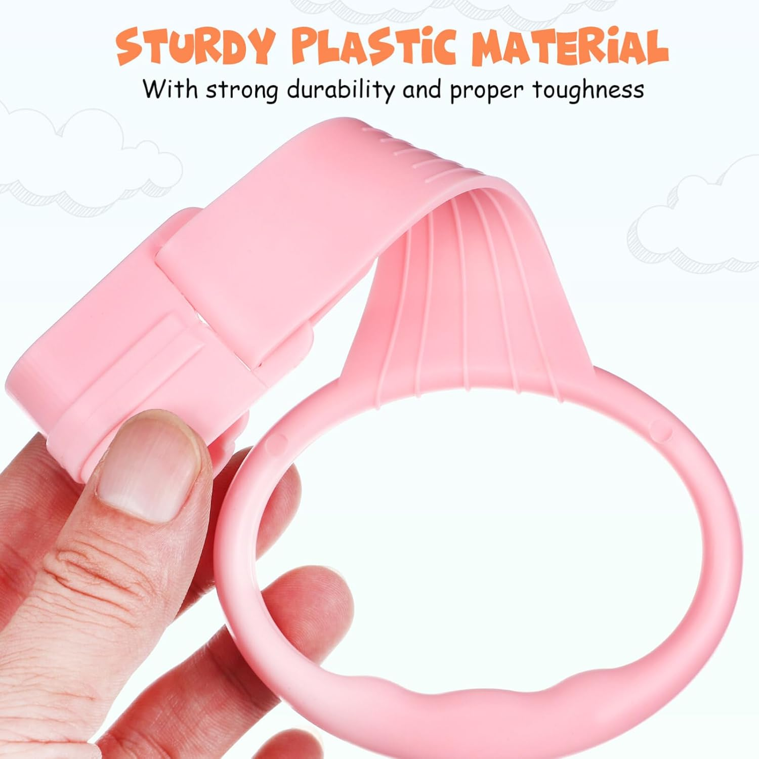 Kisangel 4 Pcs Pull Ring Belt Handles Holder Pull Stand Toy Playpen Rings Pullbup Playpen Pull up Rings Pastel Playpen Hooks Pullup Baby Pull Playpen Accessories Baby Plastic image number 2