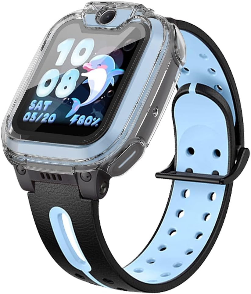 Akanry [Pack of 2] Hard Case Compatible with Imoo Watch Phone Z1 with Screen Protector, 9H Hardness Hard PC Tempered Glass Thin Case, 2 Transparent image number 1