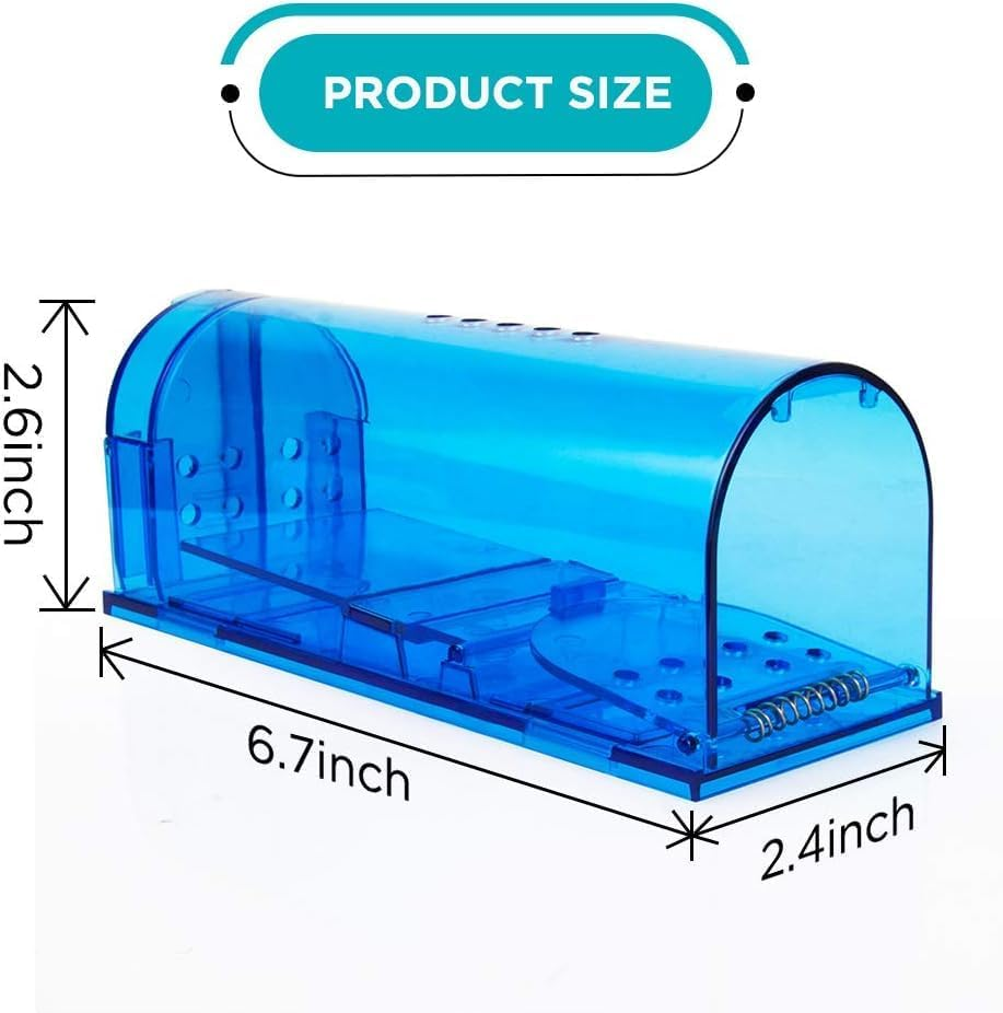 Humane Mouse Trap | Catch and Release Mouse Traps That Work | Mice Trap No Kill for Mice/Rodent Pet Safe (Dog/Cat) Best Indoor/Outdoor Mousetrap Catcher Non Killer Small Mole Capture Cage (2 Pack) image number 1