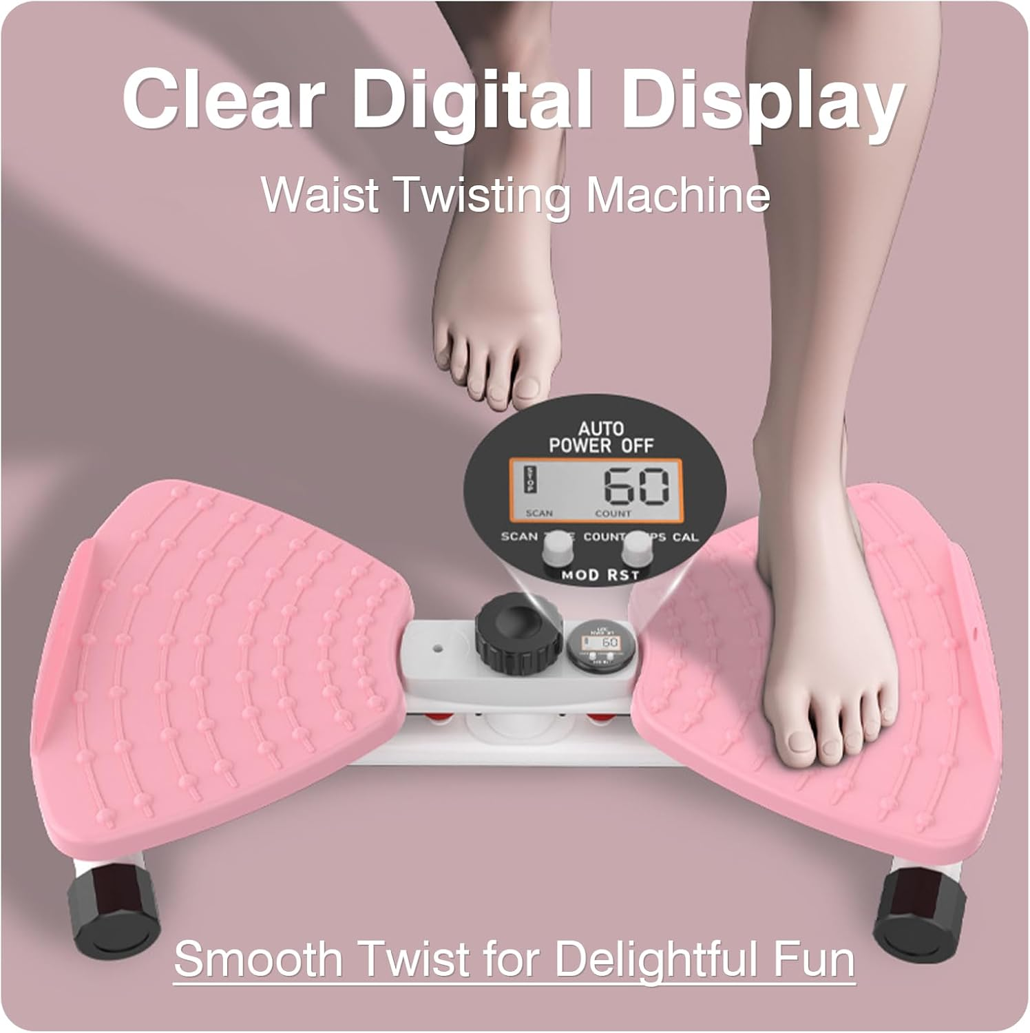 Waist Twisting Machine - Ab Twister Board with Counter, Waist Workout Equipment for Home Exercise - Pink image number 6