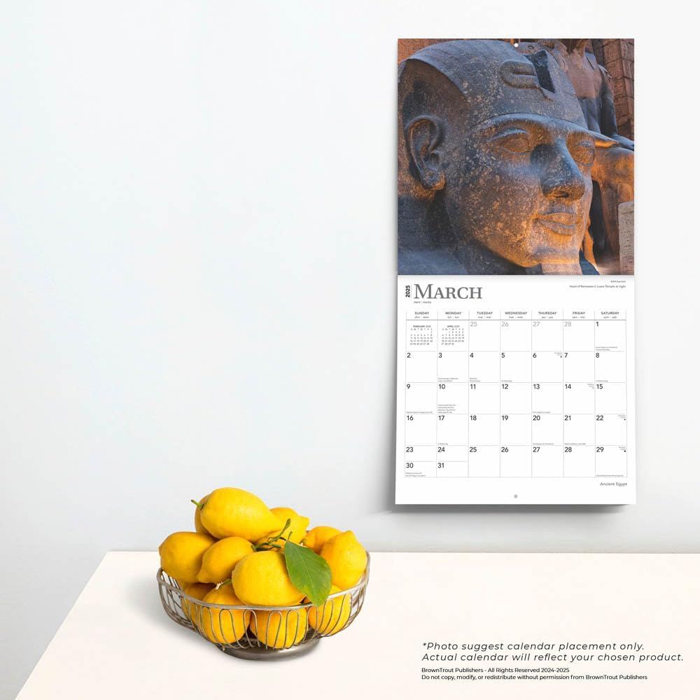 Ancient Egypt | 2025 12 X 24 Inch Monthly Square Wall Calendar | Plastic-Free | Browntrout | Travel Pyramids Pharaohs image number 4