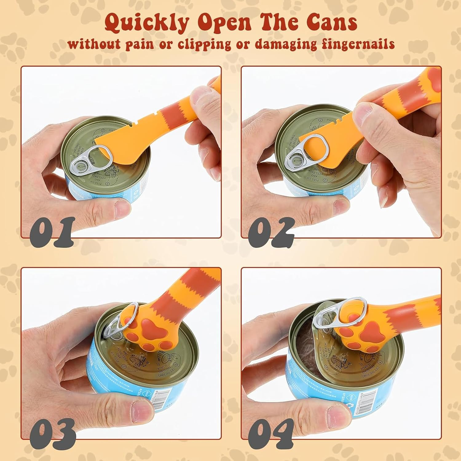 2 Pcs Cute Cat Paw Food Spoon,Silicone Pet Food Can Opener,Home Adorable Cats Spatula Feeder Cats Shaped,Multifunctional Pets Feeding Supplies for Kitten Puppy Canned Food Accessories image number 1