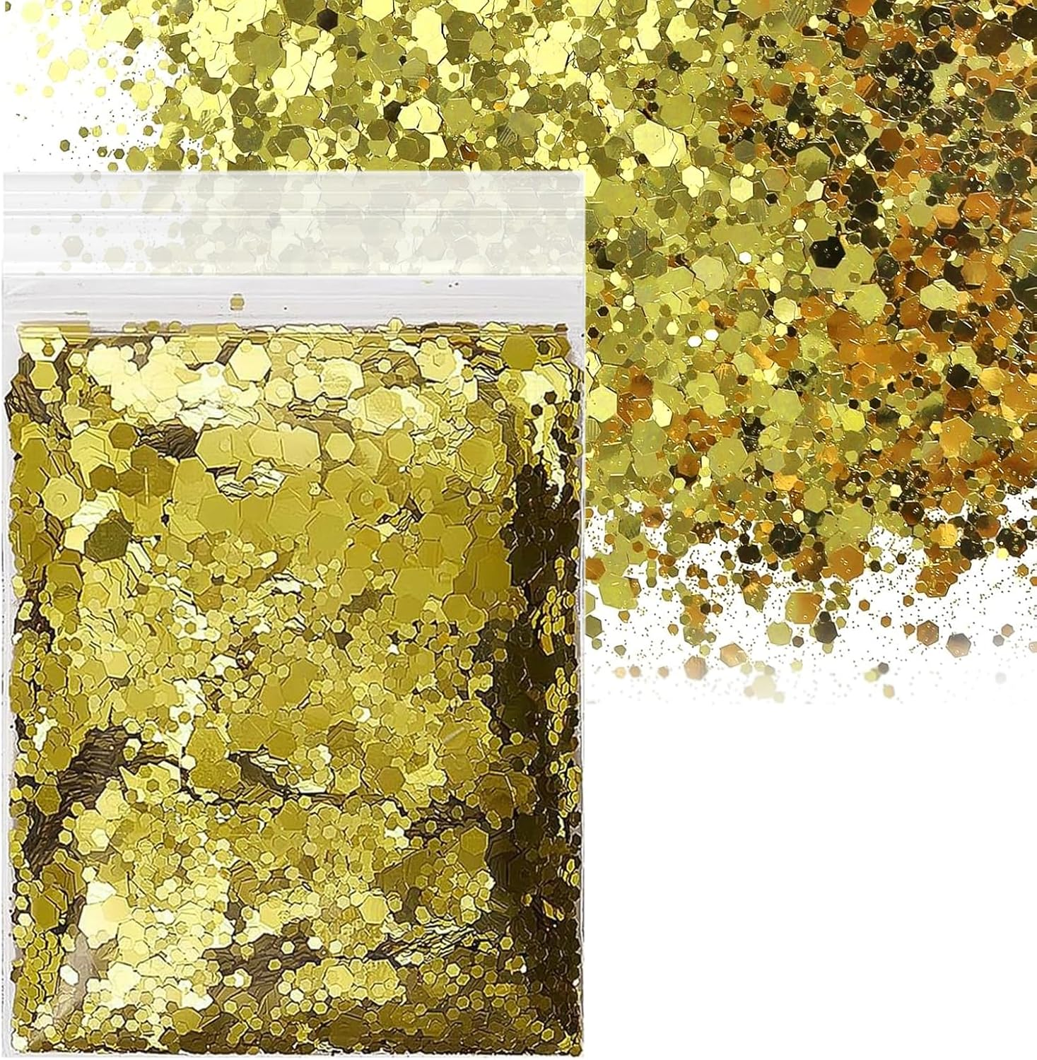 Ovaletta 12 Colours Glitter Powder for Crafts, Face, Nails, Body, Slime, Nails, Birthday Party - 12 Grams (0.066 Kg) - Hexagonal - Assorted Rainbow Colours (Red, Pink, Blue, Green, Gold, Purple)