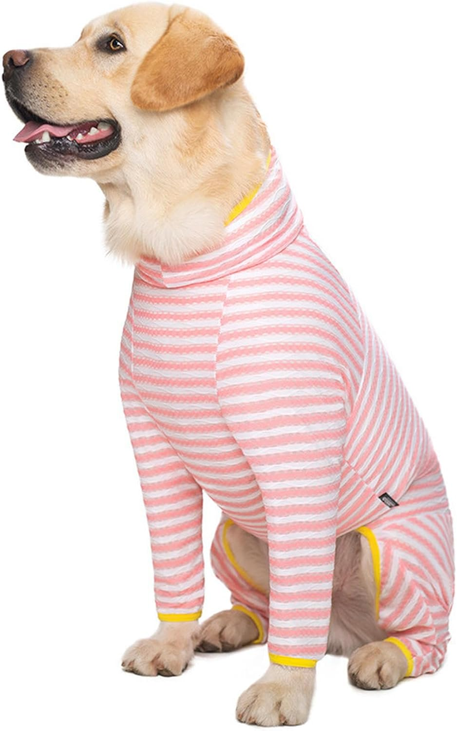 IUOUTG Big Dog Onesie Lightweight Stretchy Full Coverage Dog Pajamas Pjs Striped Dog Pullover Shirts Cooling Summer Dog Jumpsuit for Male Female Dog Apparel image number 3