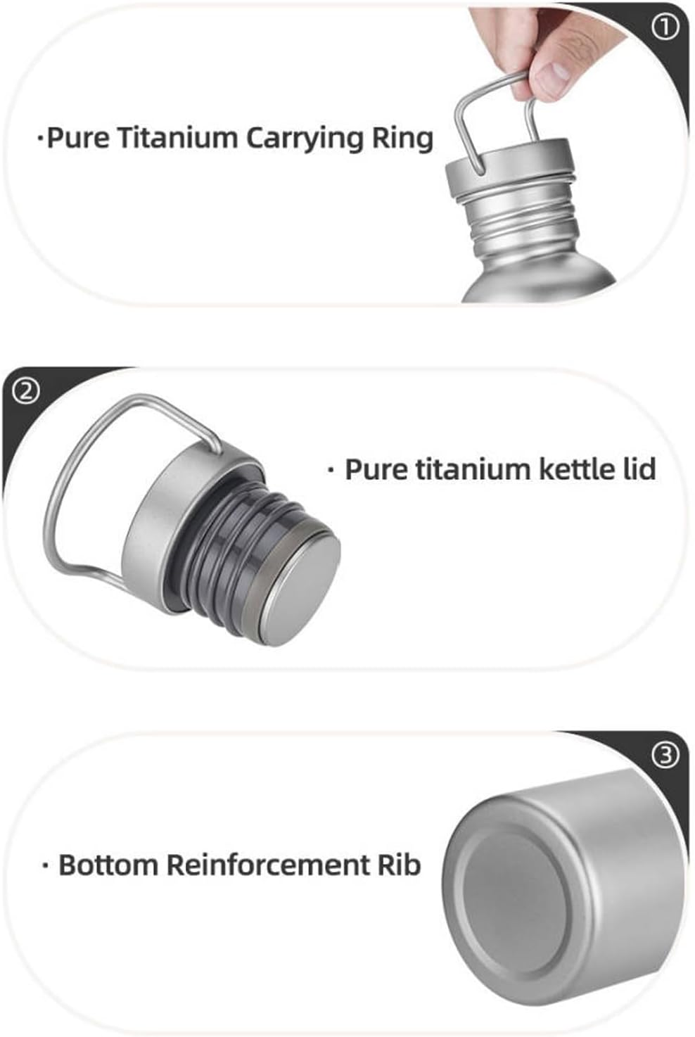 Ti Artisan Titanium Water Bottle Sport Bottle Ultralight Leakproof for Outdoor Camping Hiking (600Ml) image number 4