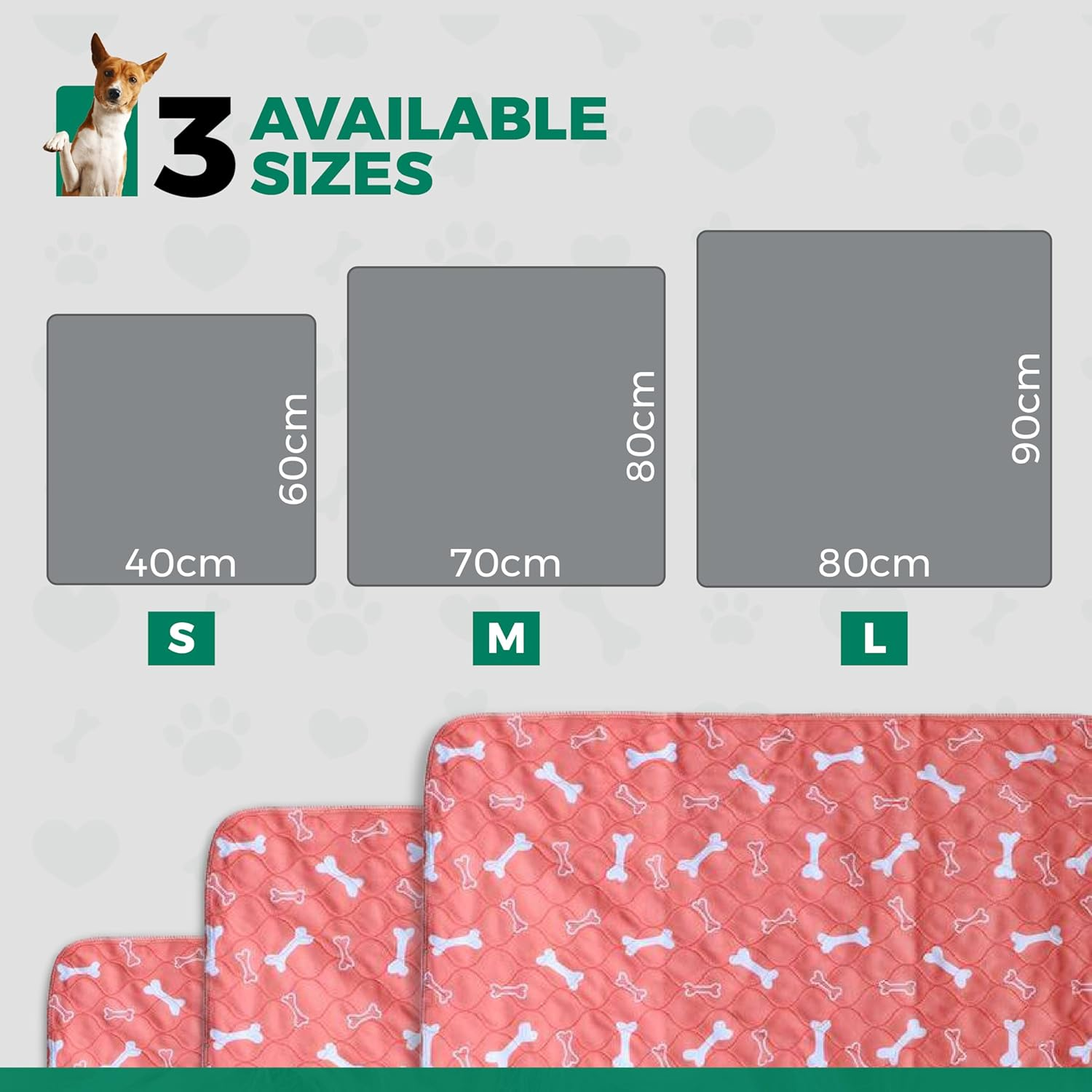 Orange Reusable Puppy Pads - Accident Proof - Ultra Absorbent - Washable Dog Pee Pads - Multi-Purpose Protection - Waterproof Dog Mats for Floors (Medium (70 X 80Cm)) image number 3