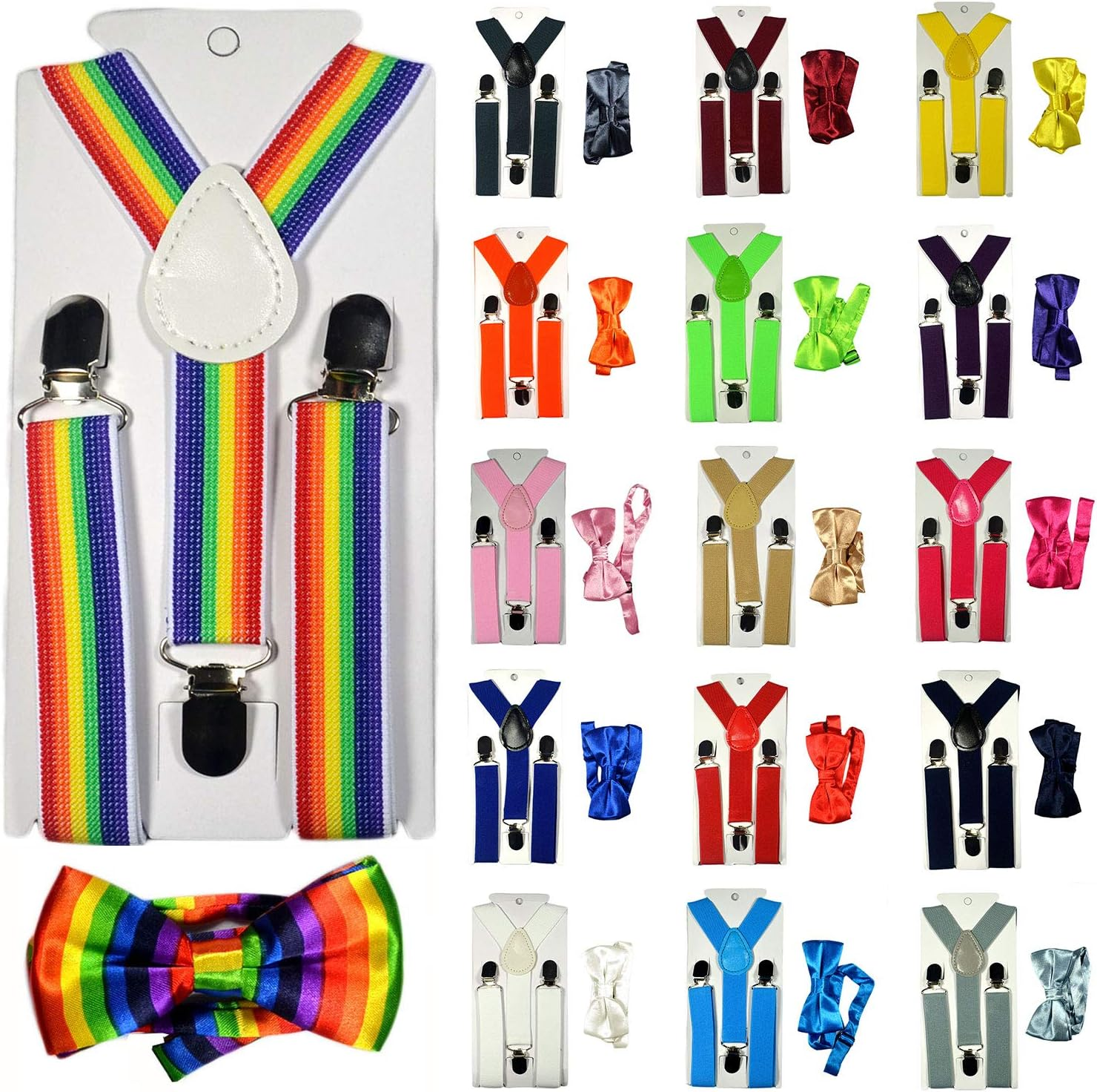 Children Kids Baby Elastic Suspenders Belt Bow Tie Set Boys Girls Bowtie Braces Ac4752 image number 6