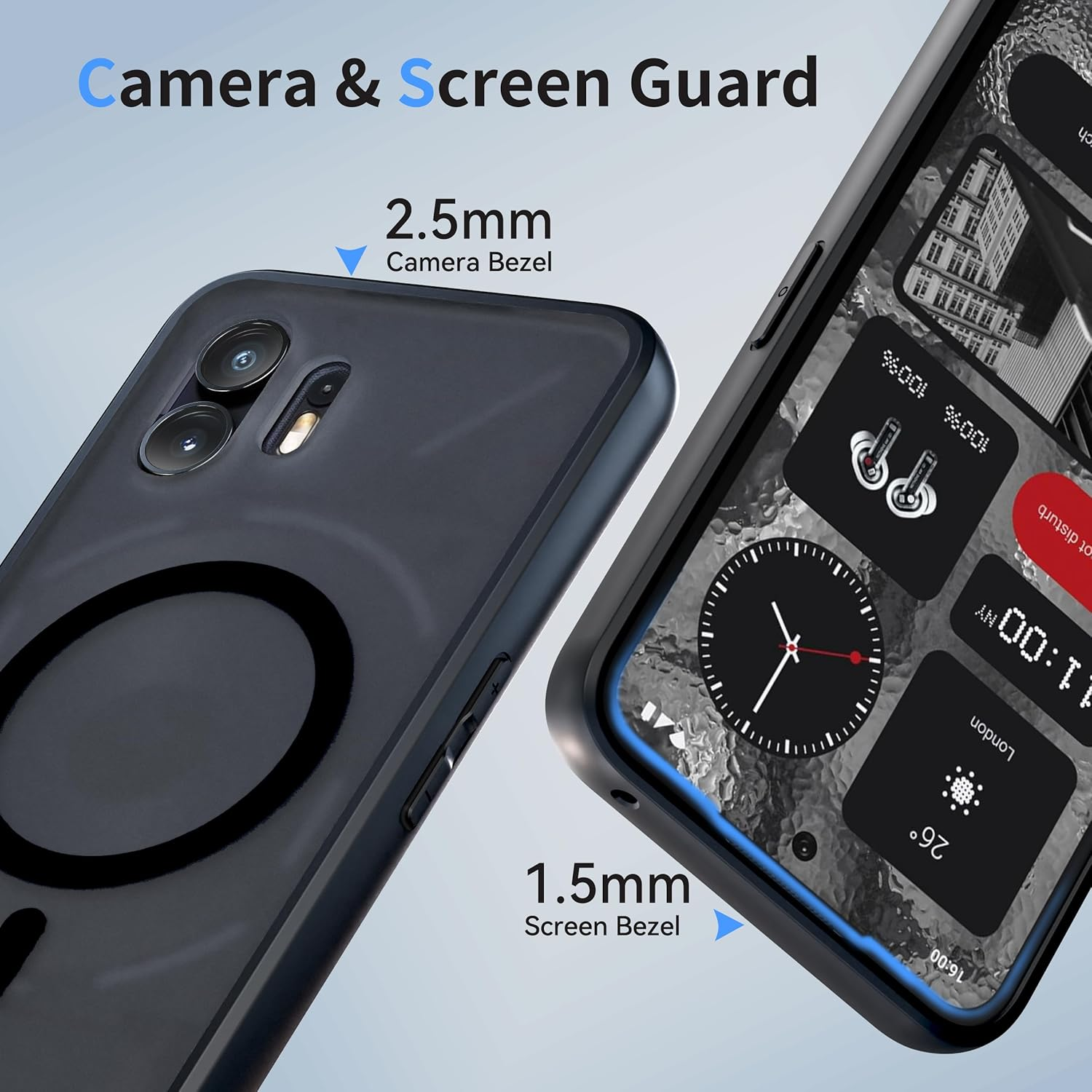 AOMYKE for Nothing Phone (2) Magnetic Mobile Phone Case for Nothing Phone (2) [Compatible with Magsafe] Translucent Matte Anti-Fingerprint Scratch-Resistant PC Back + TPU Bumper, Black image number 6