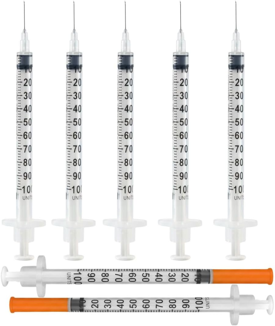 1Ml/Cc Syringe with 29G X 12.5Mm Needle, 100 Pcs, Lab Syringes, Plastic Syringes (Individually Wrapped) by Imatec