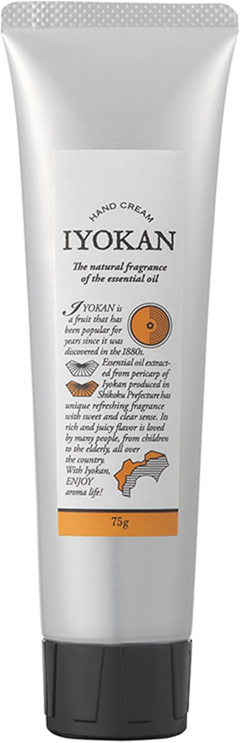 Daily Aroma, Ehime and Kagawa Prefecture, Iyokan Citrus Hand Cream (2.6 Oz (75 G), Made in Japan, Iyokan, Citrus Type, Moisturizing, Hand Care, Gift, Present