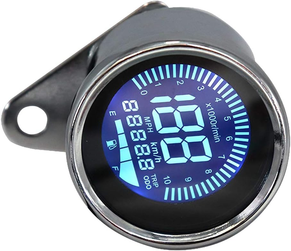 Universal 12V Motorcycle Instrument Modified Digital Motorbike Speedometer Tachometer Gauge LCD Display (7 Colors) 0-1000RPM 0-199KM/H image number 3