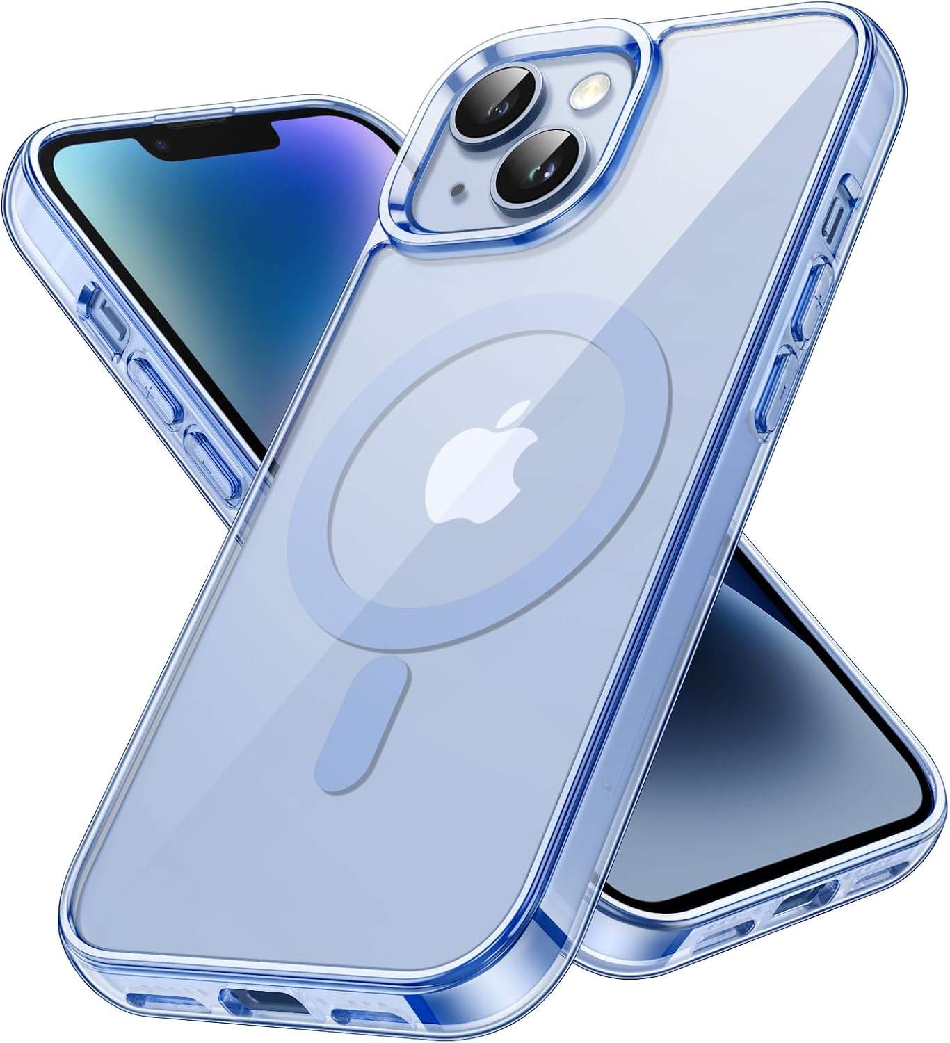 Jetech Magnetic Case for Iphone 14 6.1-Inch Compatible with Magsafe Wireless Charging, Shockproof Phone Bumper Cover, Anti-Scratch Clear Back (Clear)