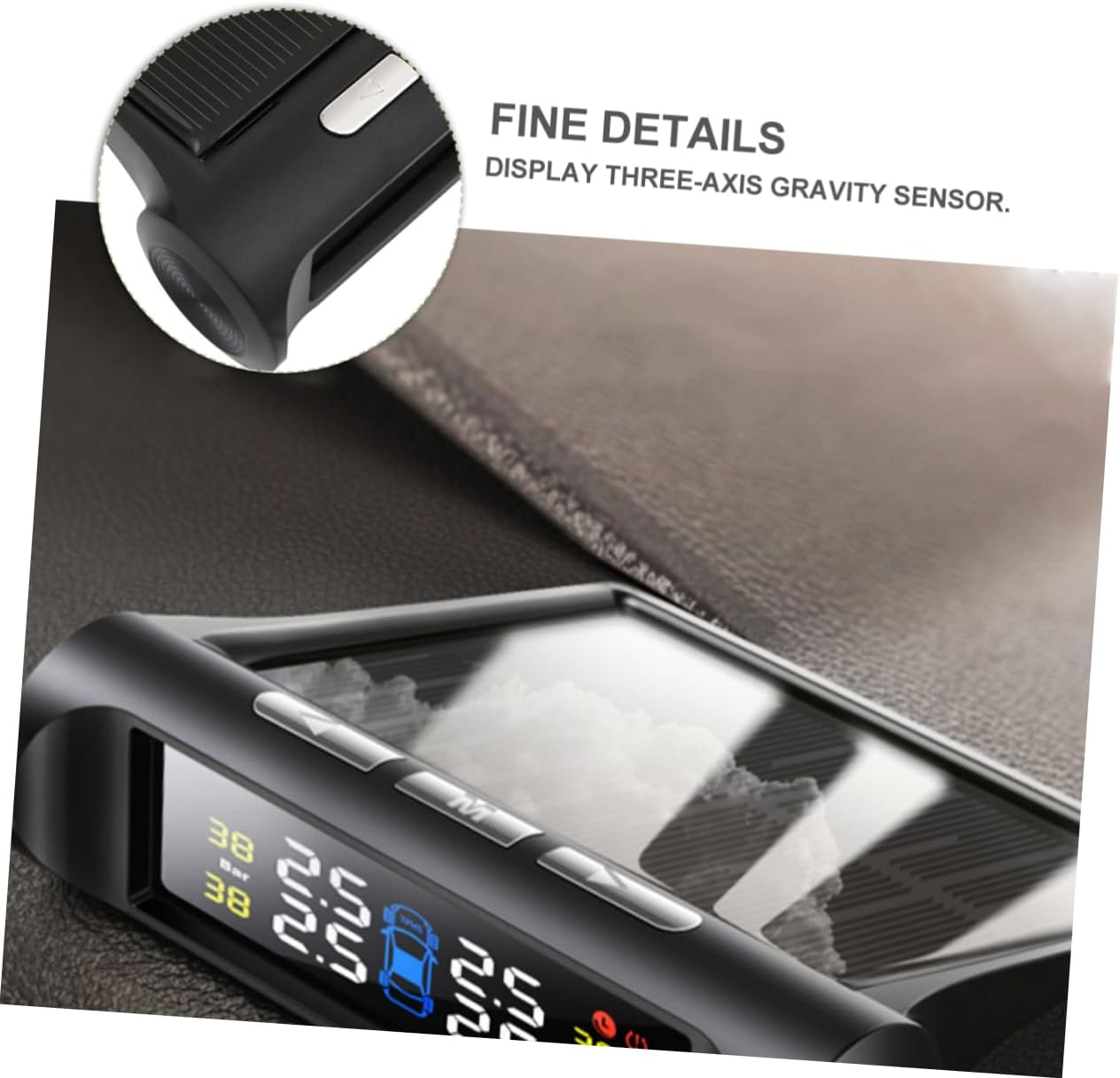 Iplusmile Solar Tire Pressure Monitor System with High-Definition Color Screen Data Temperature Alerts and External Sensors for Cars and Rvs image number 2