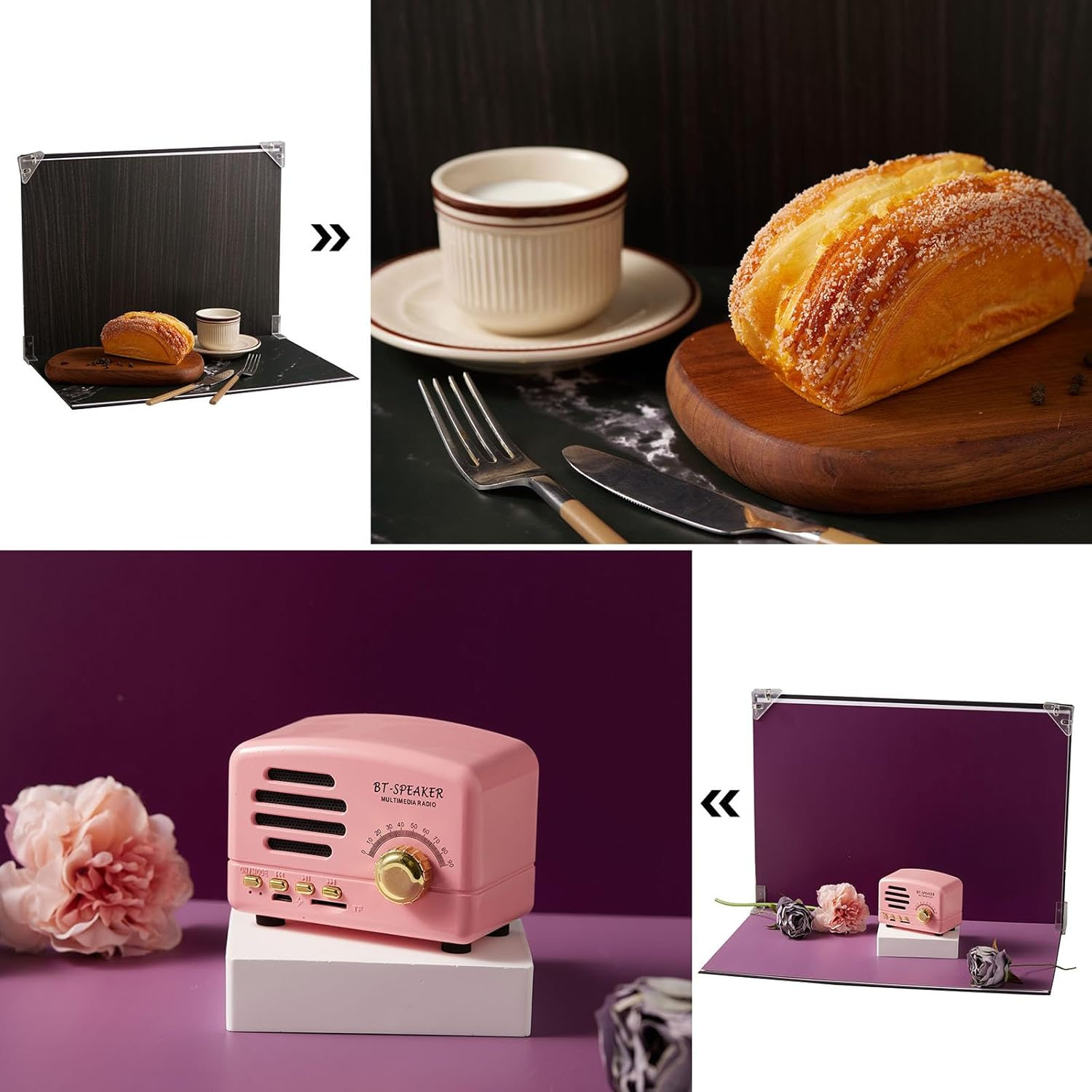 10Pcs 20Patterns Food Background Kit Table Top Product Photography Backdrops - Flat Lay Props Backdrops for Content Creators (Small Size 16X11.5In) (Mixed Colors Kit B) image number 4