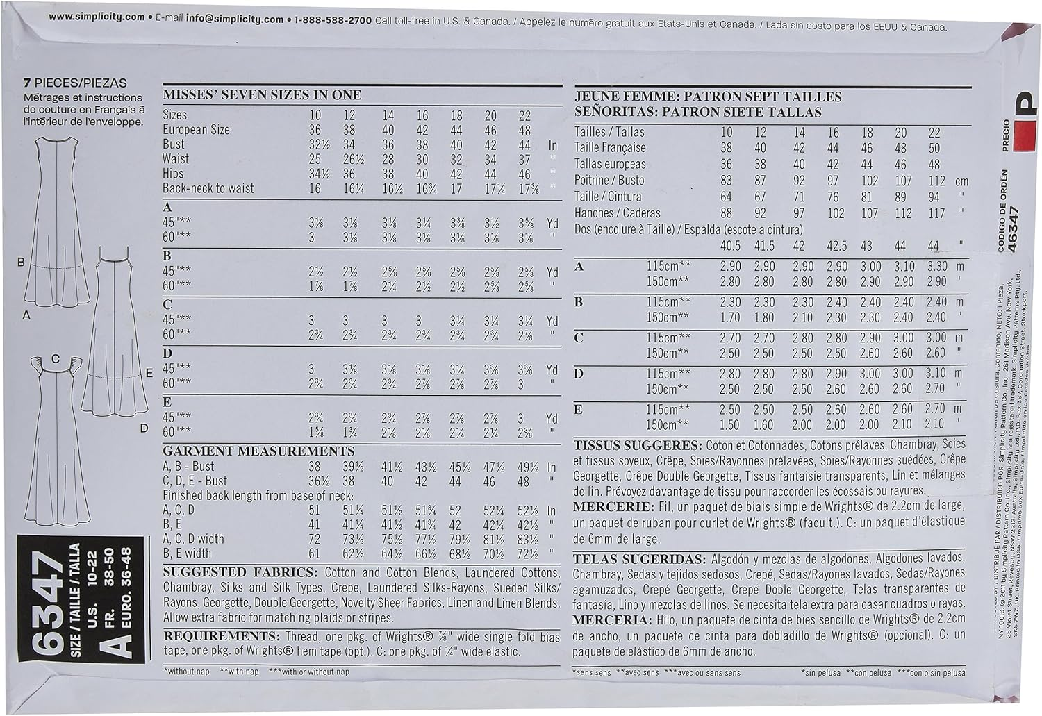 Newlook 6347 Misses' Sewing Pattern Dresses, Size 10-12-14-16-18-20-22 image number 1