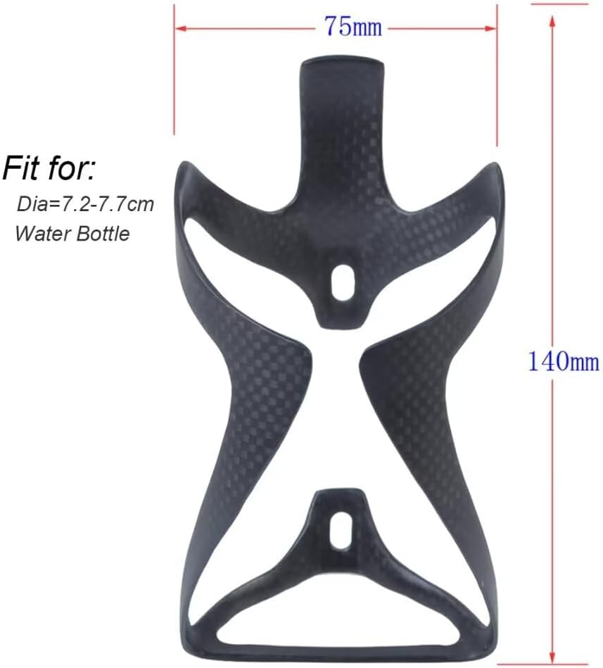 Thinktop Ultra-Light Full Carbon Fiber Bicycle Bike Drink Water Bottle Cage Holder Brackets for Road Bike MTB Cycling (2 Pieces Matt Black for Style C) image number 3