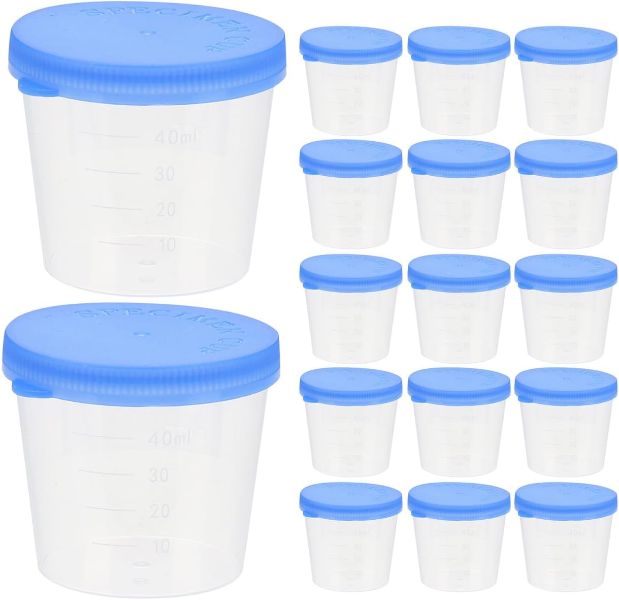 Sample Jar with Lid 50Pcs Leak-Proof Specimen Cups Clear Plastic Fluid Sample Containers for Home and Laboratory Testing image number 3