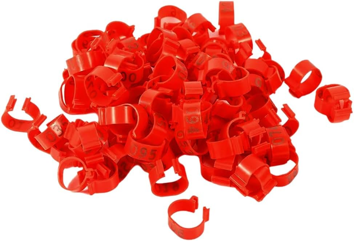 AIMALL 100 PCS Pigeon Bayonet Digital Foot Ring, 10Mm Pigeon Leg Band for Breeding and Racing, Durable Plastic Material, Easy to Use - Dark Blue image number 7