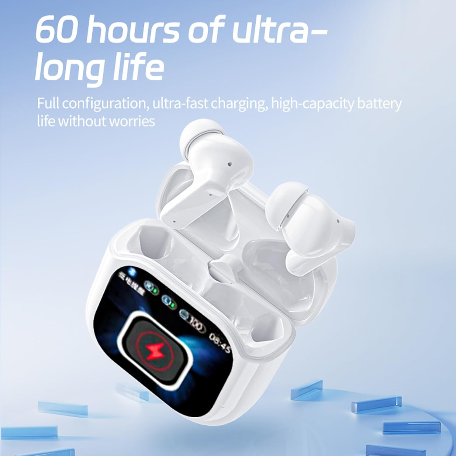 Xmenha ZXY-JM19 Orange Wireless Active Noise Cancelling in Ear Earbuds with Touch Control Bluetooth Headphones image number 5