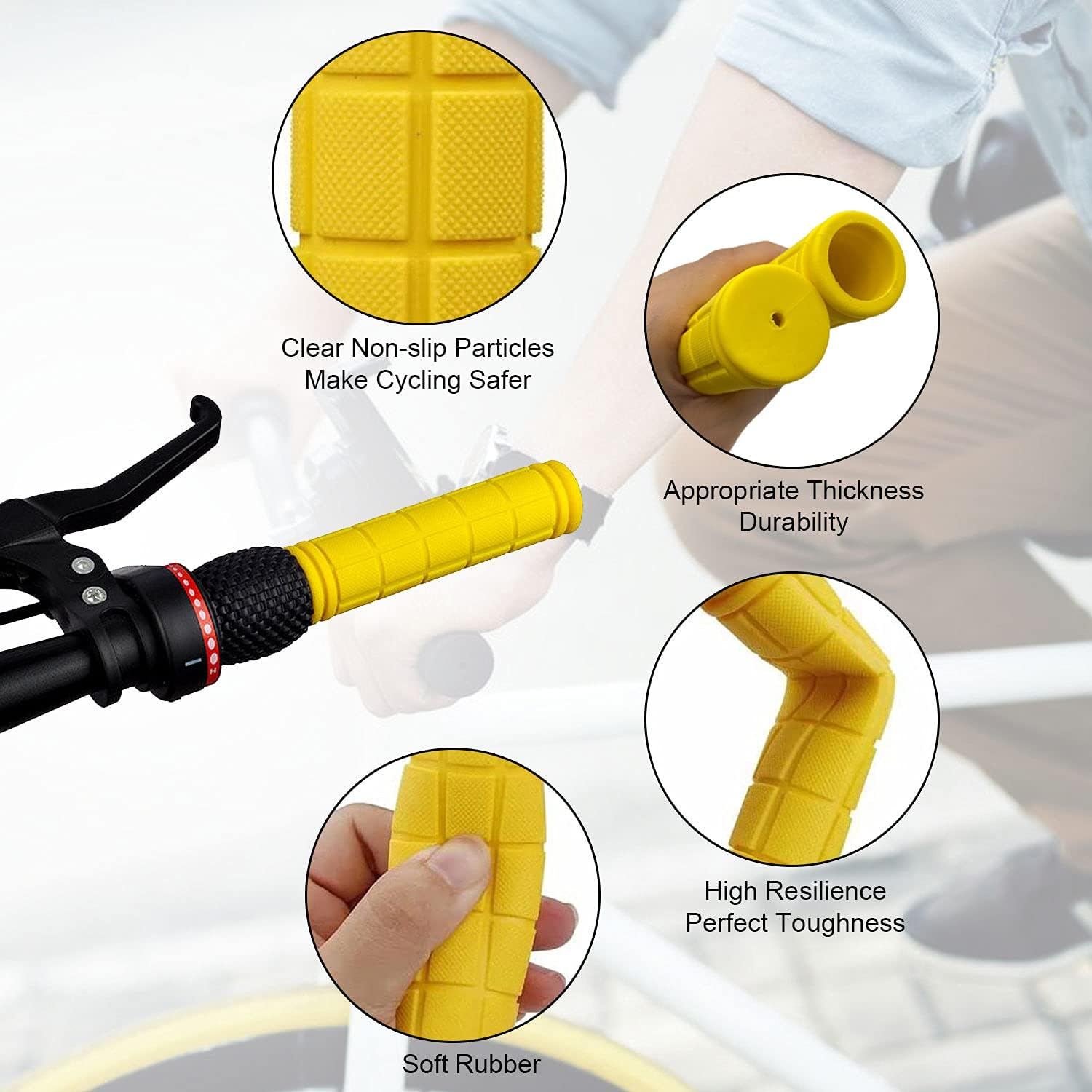 Bike Handle Grips with Tassel Streamers for Girls Boys and Kids, Non-Slip Bicycle Handlebar Grips Cover for Mountain Bike, Scooters Road Bike BMX MTB Cycling Replacement Parts - Black image number 4