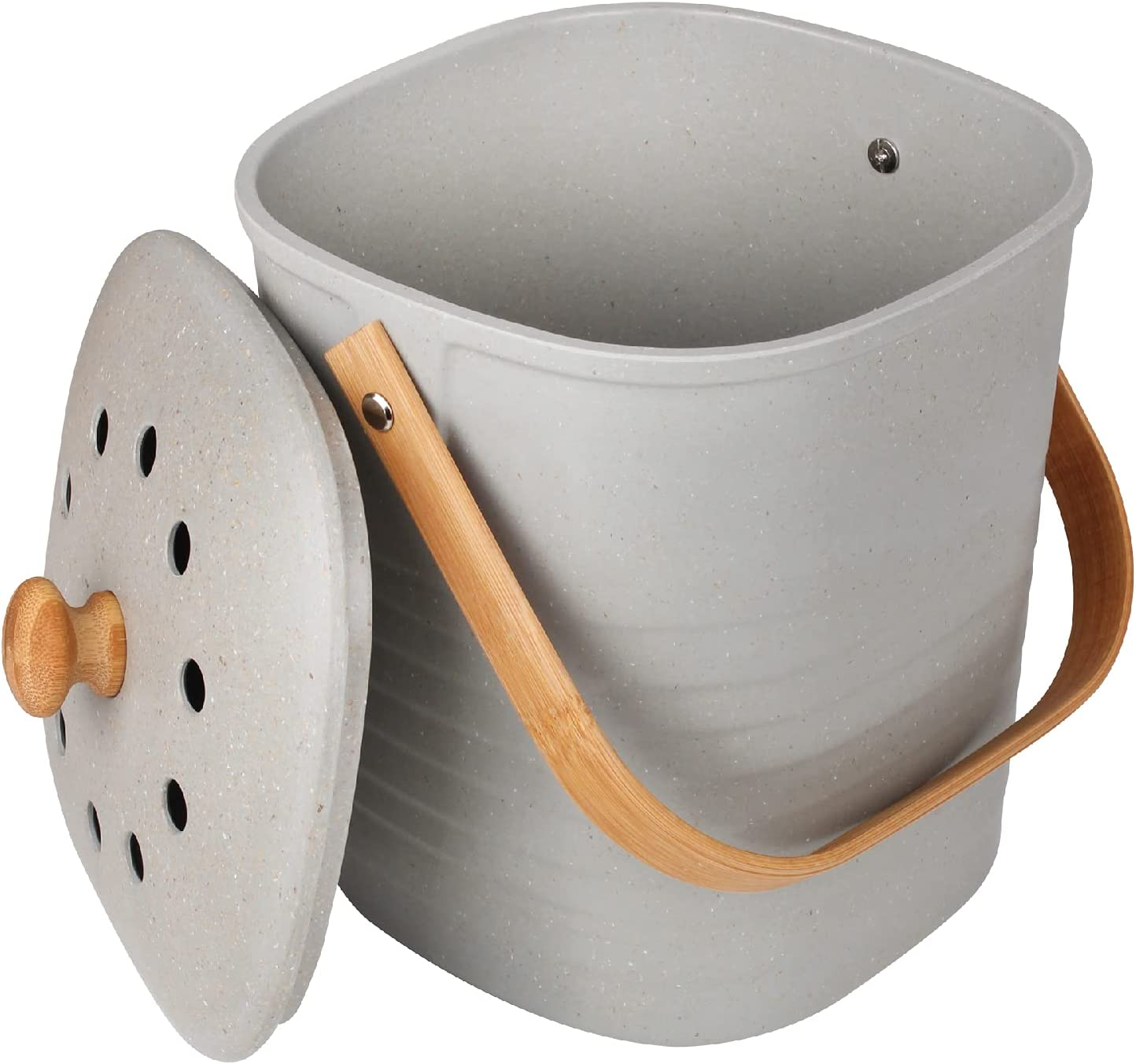 White Magic Eco Basics Compost Kitchen Waste Bin, Granite, 4 Litre Capacity