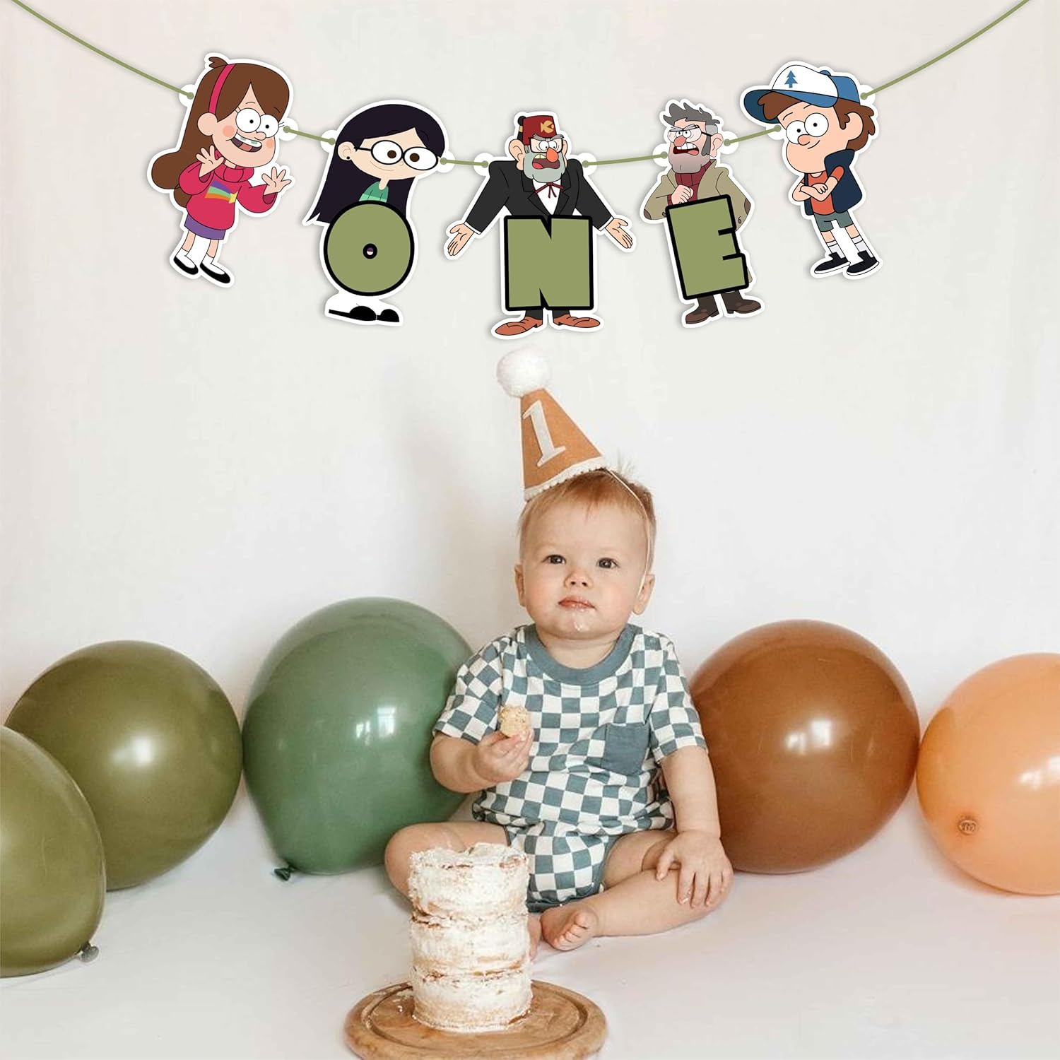 Gravity Faall One Birthday Banner - Colorful Party Decoration - High-Quality Material - Easy to Hang - Perfect for Celebrations image number 1