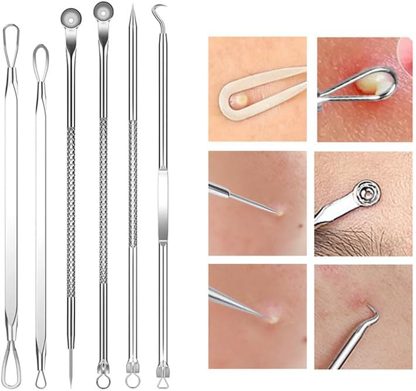 Blackhead Remover Comedone Extractor,15 Pcs Professional Stainless Steel Blackhead Remover Comedone Extractor Tools with Metal Case,Pimple Popper Tool Kit for Blackheads, Blemish, Comdone, Acne image number 4