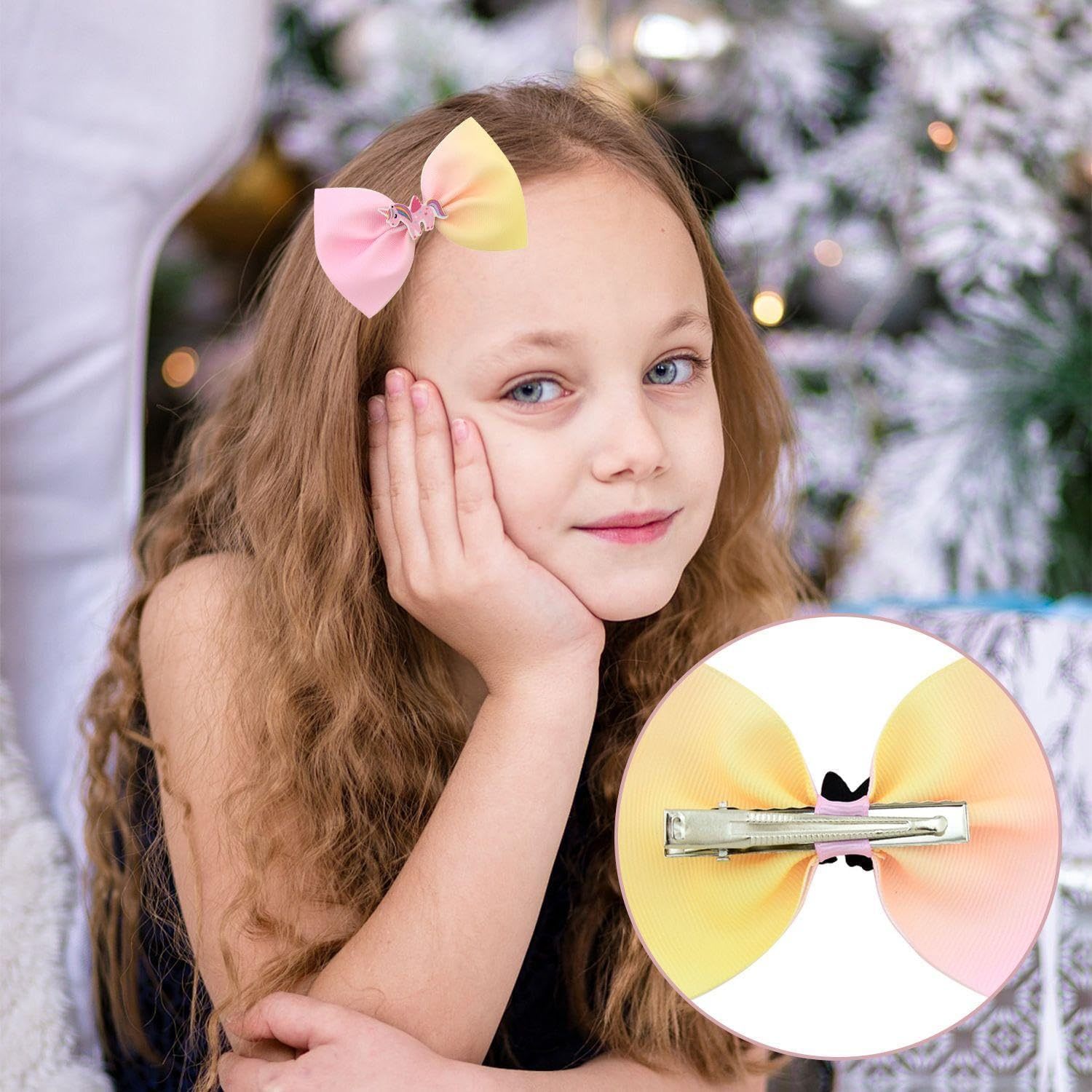 Pack of 6 Bughair Clips and 5 Pieces Daisy Hair Rings, Cute Hair Accessories, Girls Hairstyle Accessories, Hairstyle Decorations. image number 5