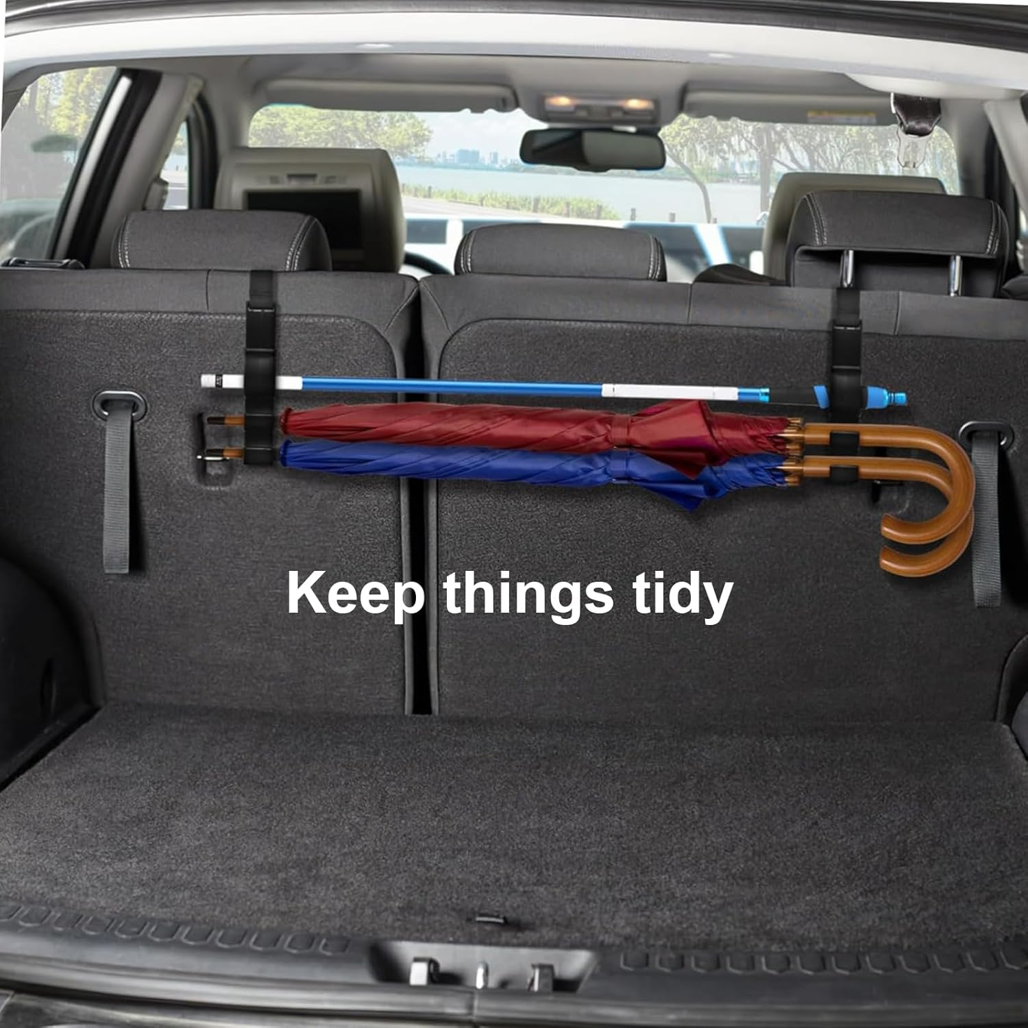 MAEZOE 2PCS Car Headrest Hooks, Space-Saving Backseat Hanger for Bags, Umbrellas & Coats, Easy Install, Durable, Universal for Drivers & Families