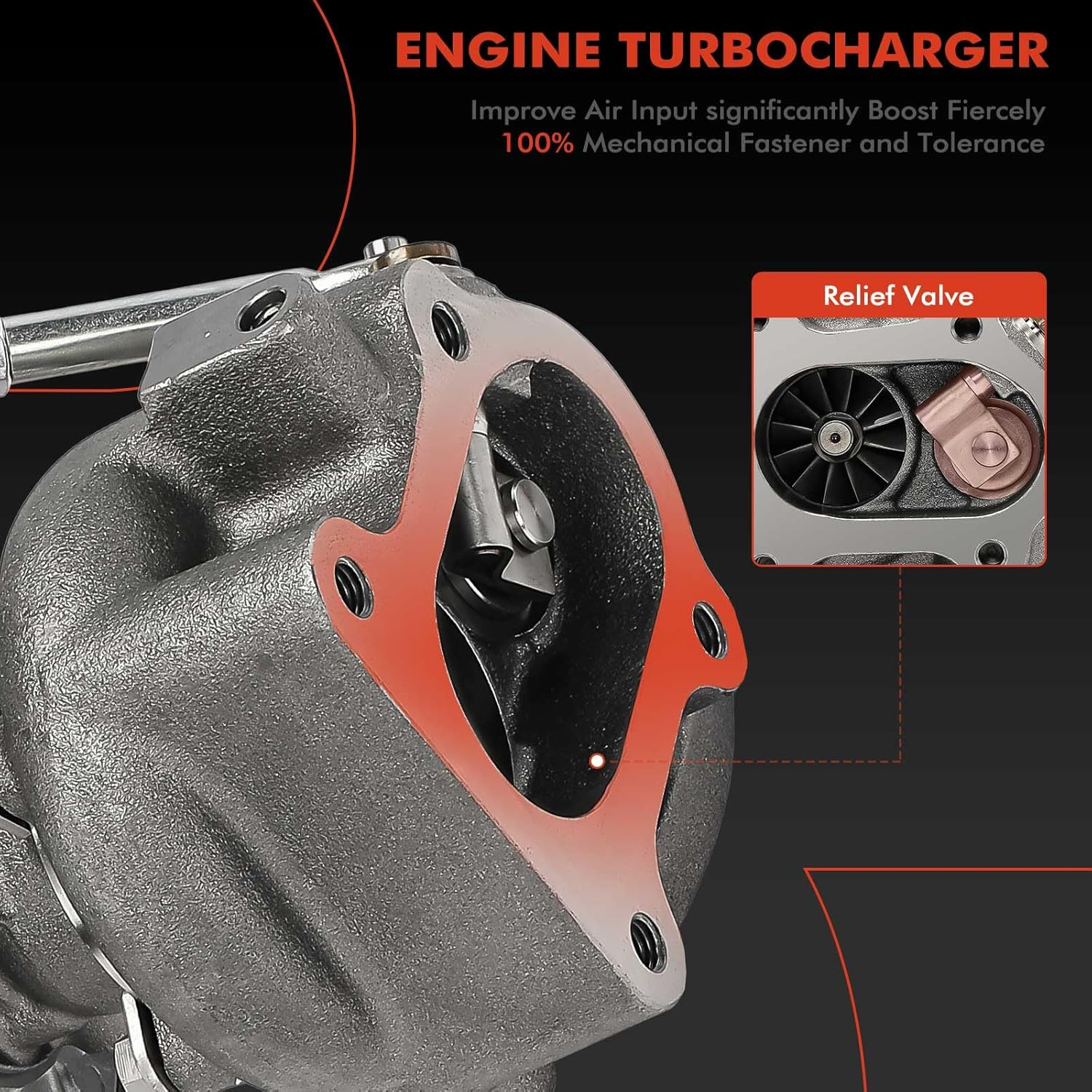 A-Premium Turbocharger Replacement for Mercedes-Benz 2001-2005, 4.3L, Borgwarner, K16 image number 4