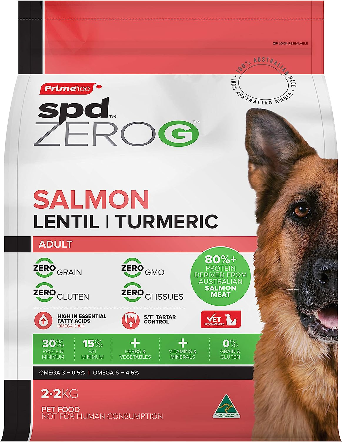 Prime100 Salmon Lentil Turmeric Dog Food 2.2 Kg