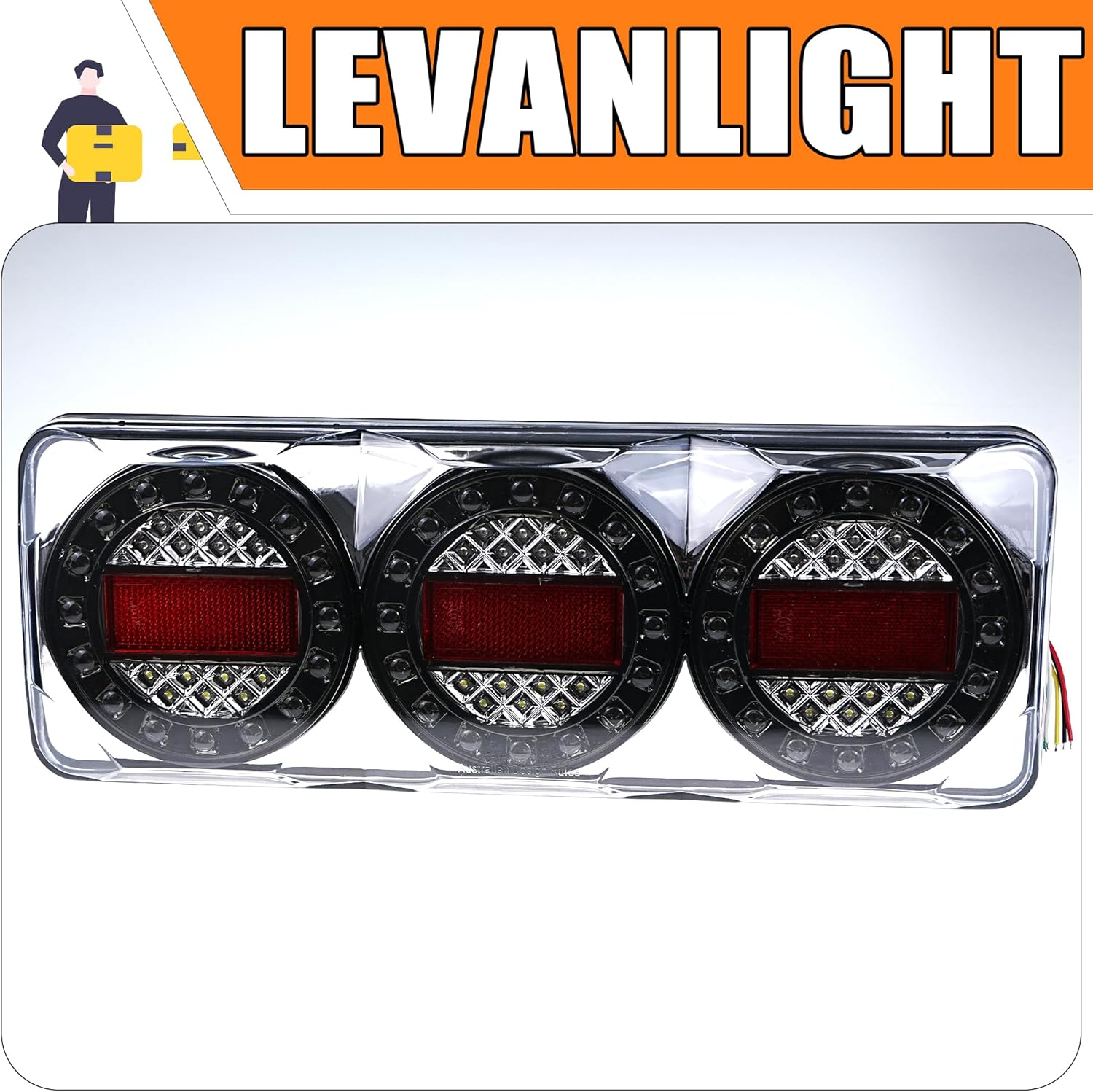 LEVANLIGHT 2Pcs 90 LED Trailer Lights 3 in 1 Turn Signal,Running Light,Brake& Reverse Lights | IP68 Waterproof Taillights for Trucks,Trailers,Rvs,Campers,Utvs,Ute,Vans | 12V Heavy Duty LED Light Kit image number 5