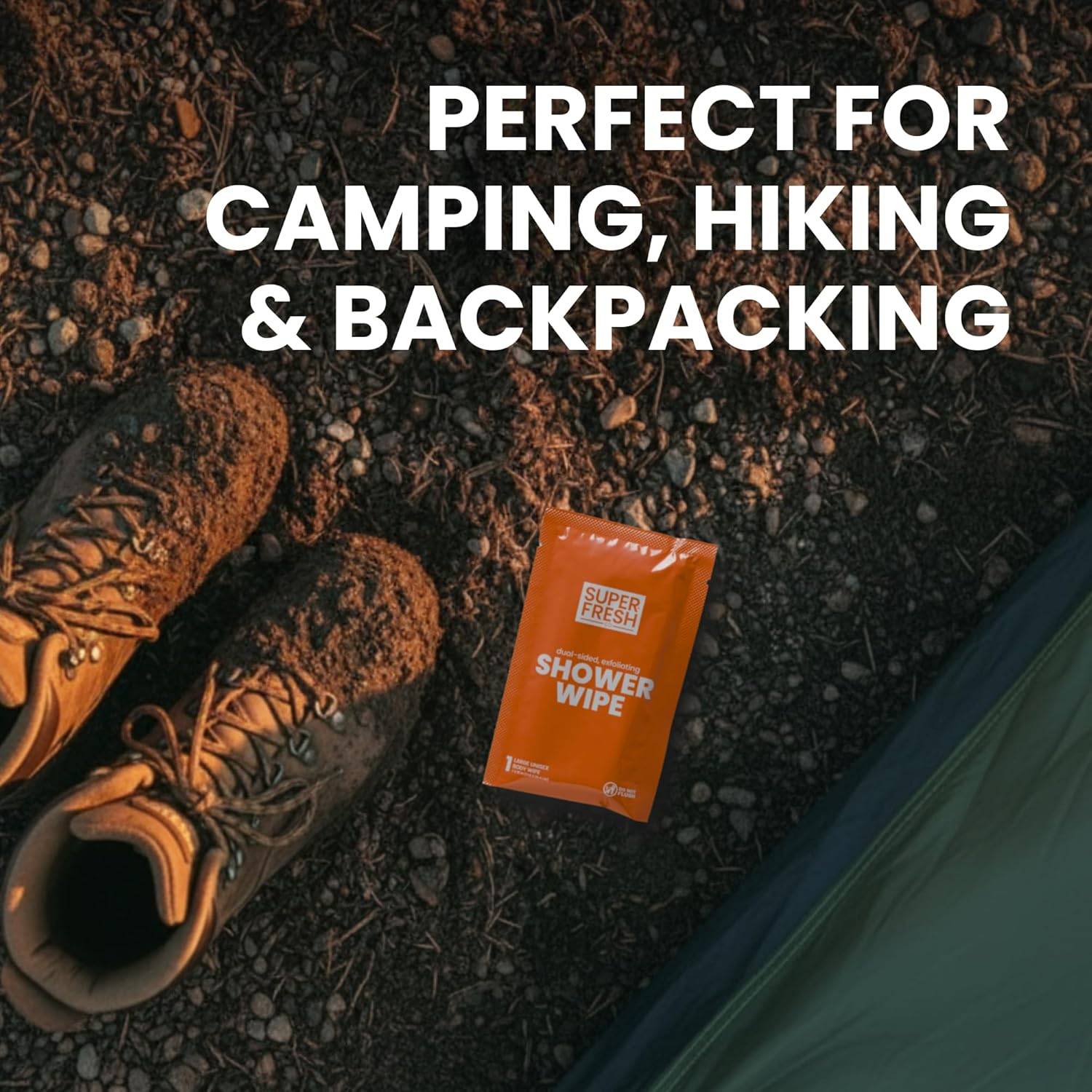 Super Fresh Shower Wipes Large Citrus & Cedar Body Wipes for No Rinse Bathing Personal Hygiene Gym Travel or Camping Enriched with Aloe and Vitamin E 10 Individually Wrapped Disposable Sheets