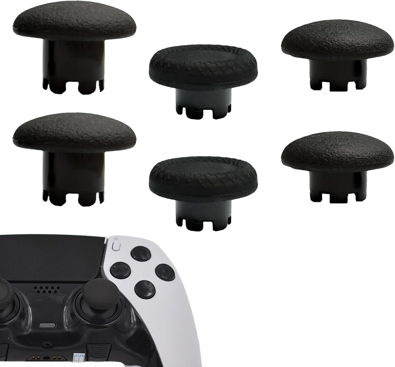6 in 1 Interchangeable Thumbsticks for PS5 Dualsense Edge Controller,Thumbsticks Analog Joysticks Kits,Replacement Joysticks Parts for PS5 Dualsense Edge Controller(White)