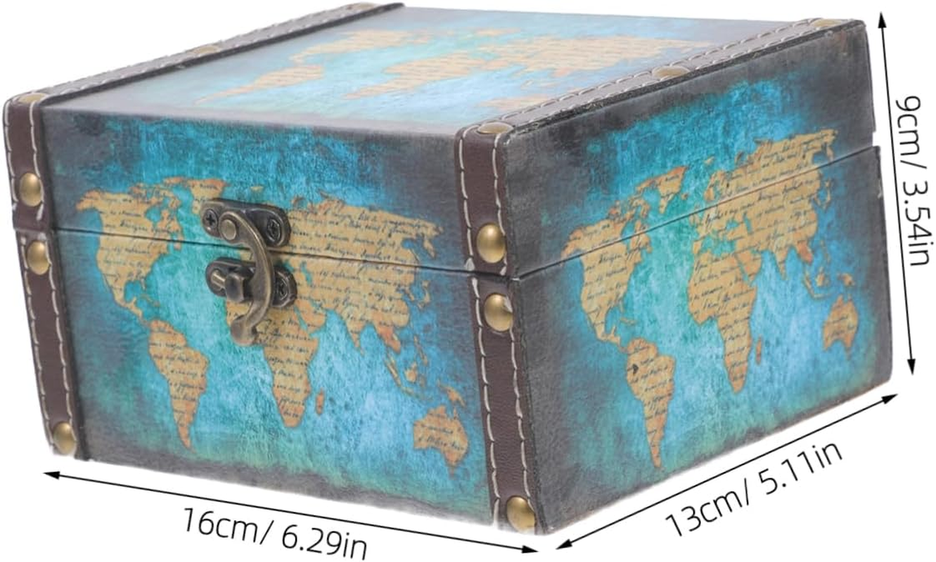 Pirate Storage Box Capacity Decorative Treasure Box for Boys and Girls Jewelry Toys Includes Lock image number 1