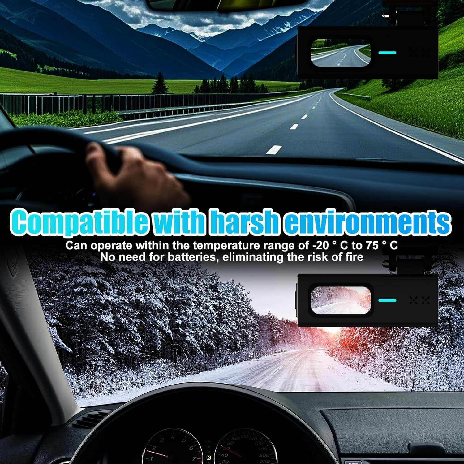 OBEST Wifi Dash Cam 2K,1.47-Inch Display,Car Dash Camera 120-Degree Advertising Lens,Car Video Night Vision,Support 128GB Max,Type-C Power Supply image number 2