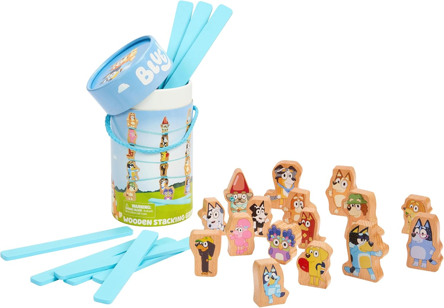 Bluey Wooden Stacking Game 26-Piece Activity Toy Playset