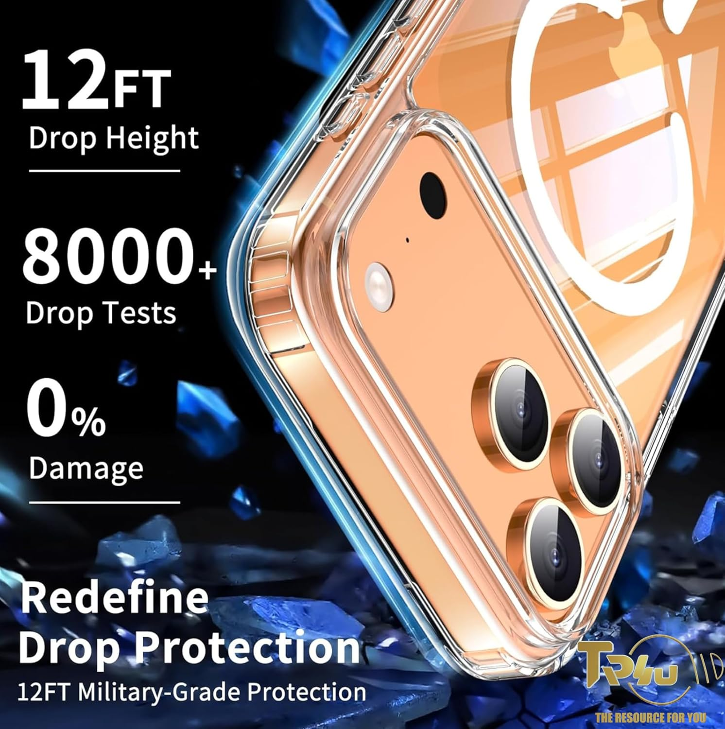 TR4U the Resource for You for Iphone 17 Pro Case Clear Magnetic [Anti-Yellowing] [Military Grade Drop Protection] Hard Back Protective, Compatible with Magsafe Accessories (2025) image number 1