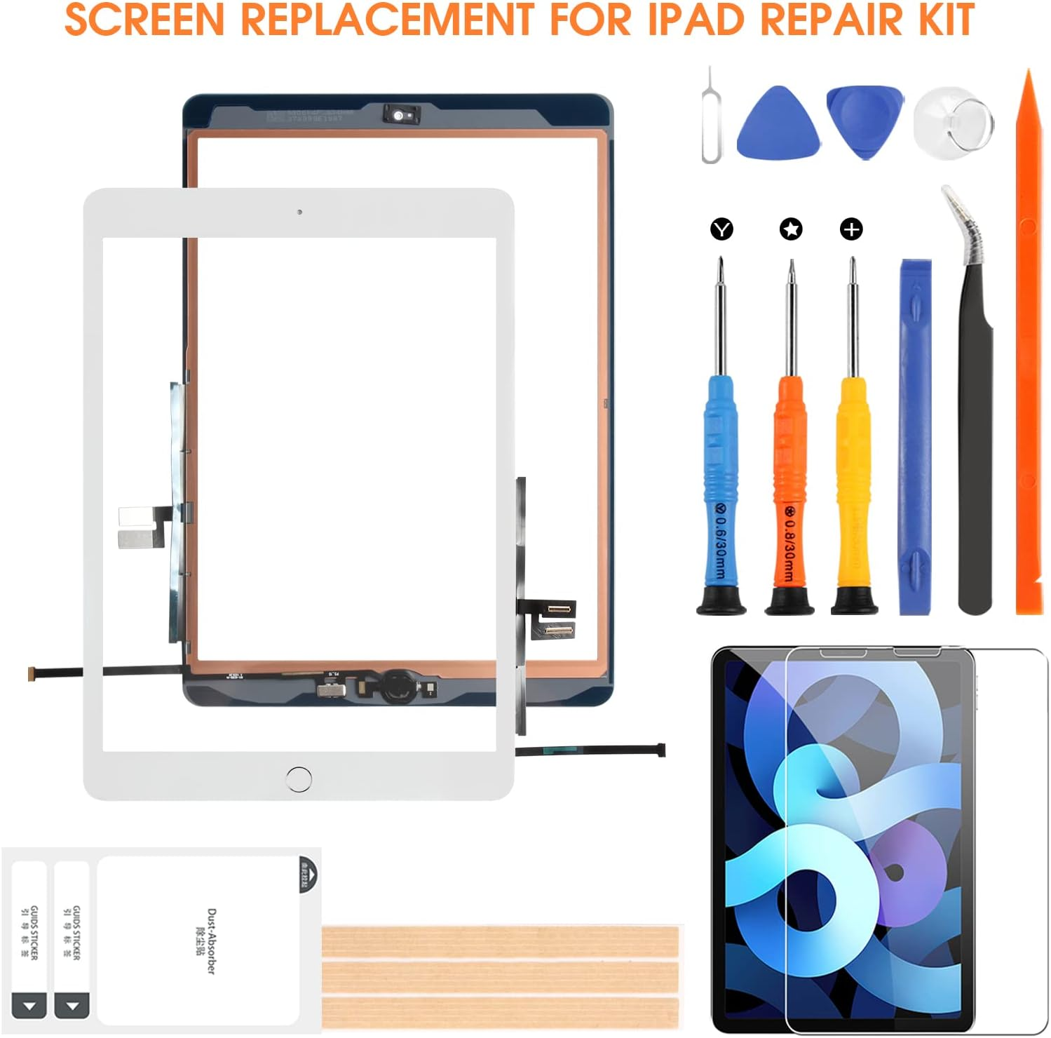 Touch Screen for Ipad 7 7Th 8 8Th Gen 2019 2020 Screen Replacement, for Ipad 10.2" A2197 A2198 A2200 A2270 A2428 A2429 A2430 Digiziter with Home Button & Repair Tools (Not LCD) image number 4
