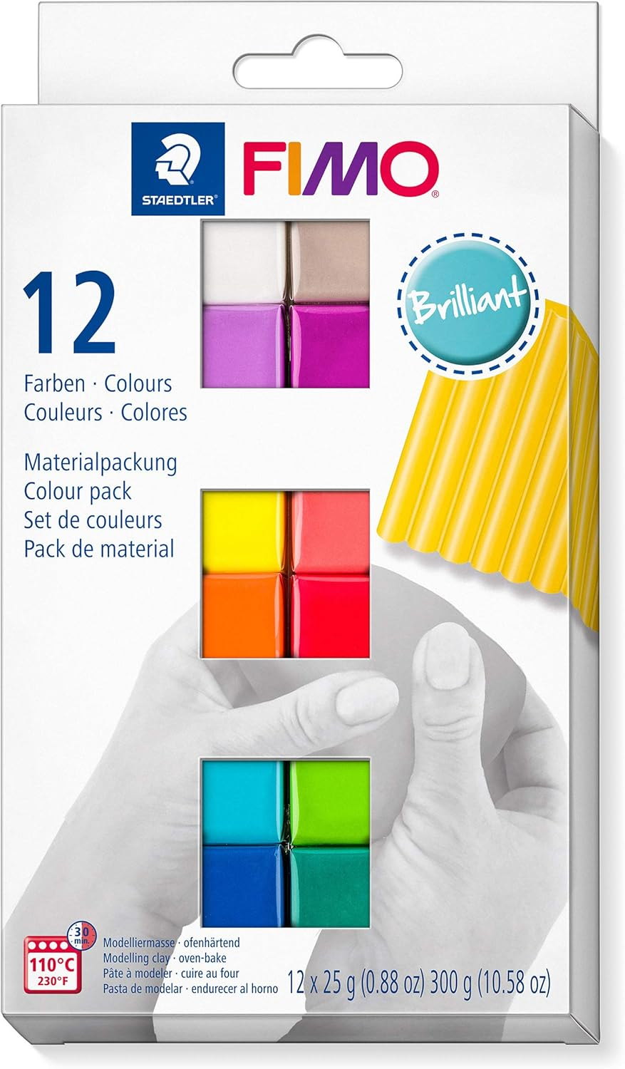 FIMO Staedtler Brilliant Modelling 12-Pieces Clay Blocks image number 4