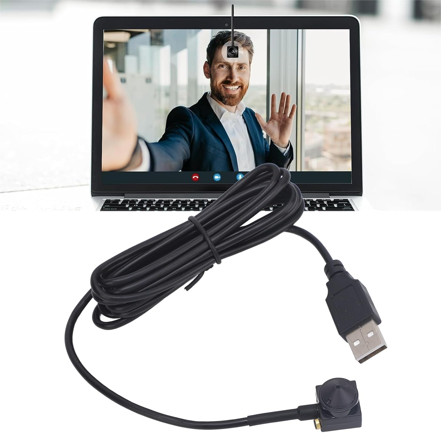 Center Cam Middle Screen Webcam, 1080P USB Webcam, Eye to Camera USB PC Webcam, Built in Microphone, for Youtube Meetings, Zoom, Conference image number 5