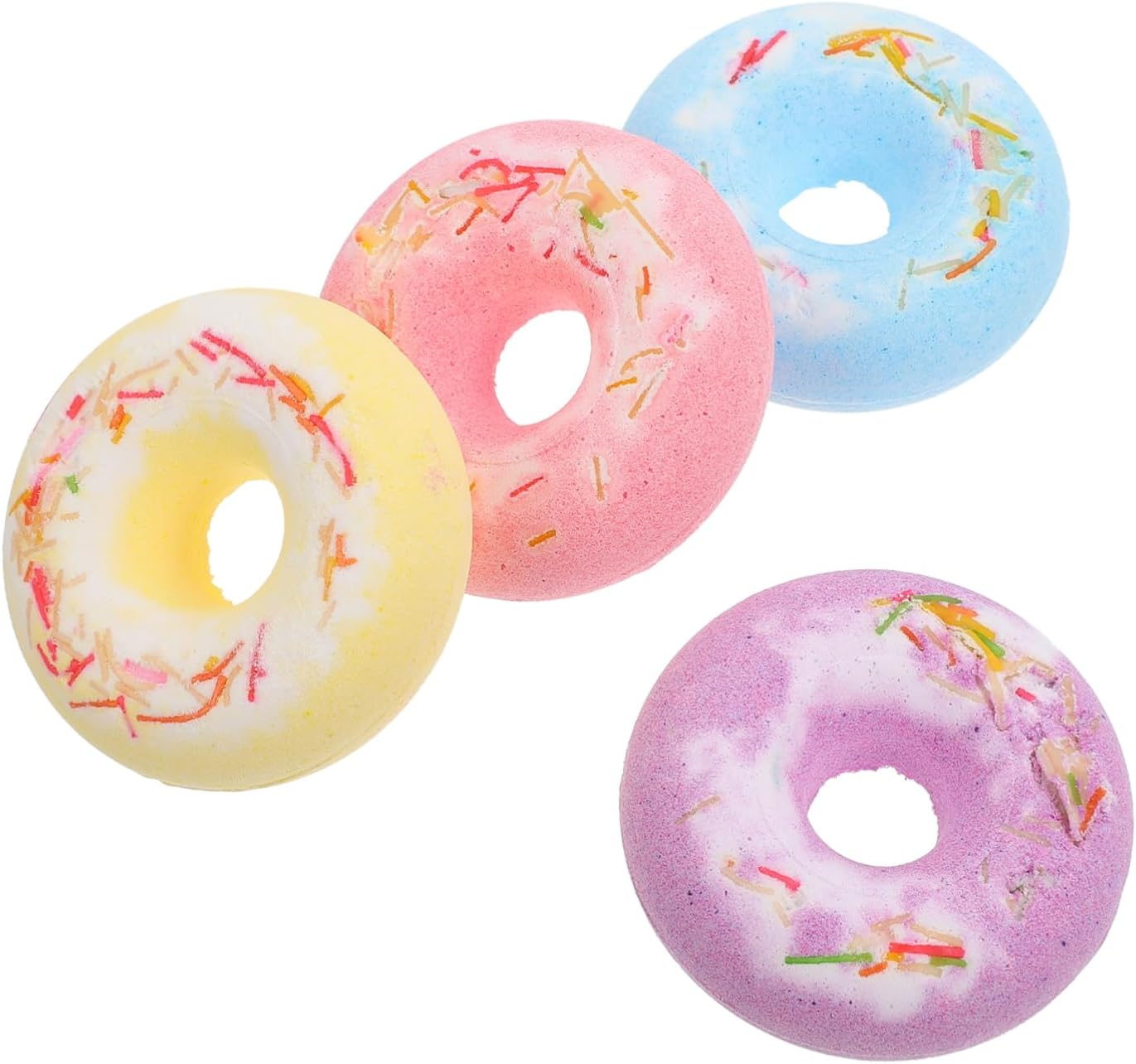 UPKOCH 110G Spa Salt Balls Set Handmade for Boys and Girls 4 Pack Cake Shape Bathing Balls Safe Healthy Natural Relaxing Bath Random Colors