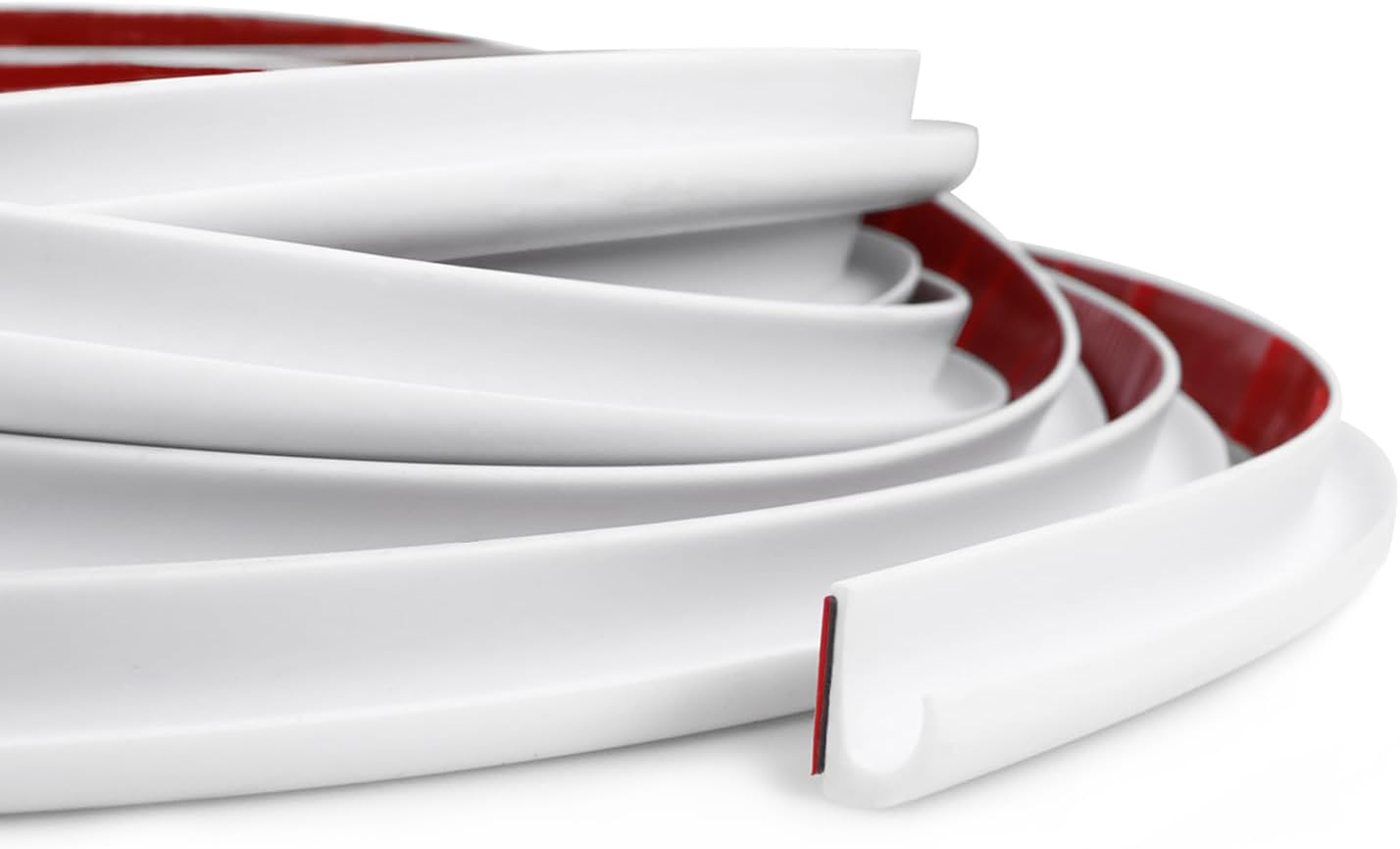 RV J-Shape Rain Gutter Rubber Drip Rail 40Ft, 1/2 Inch RV Trim Molding, Weather Stripping with Self-Adhesive, Roof Rain Diverter Fit for Car, Truck, RV, Boat and Home Application (White)