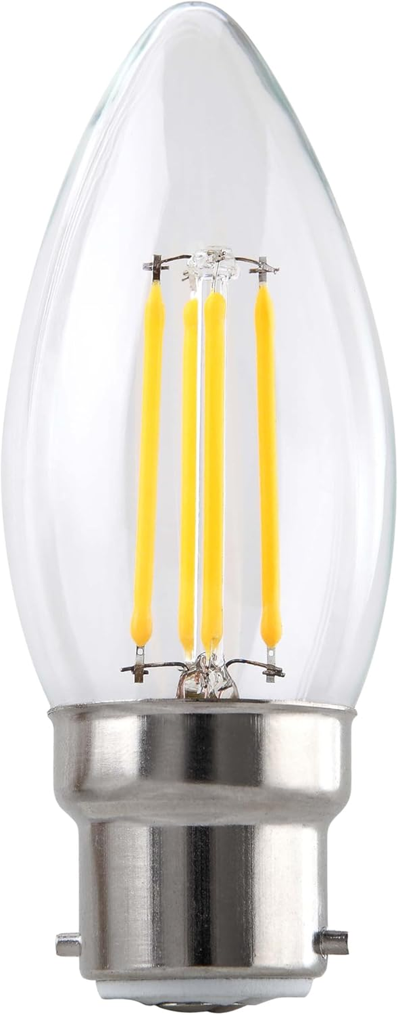 Candle Shape LED Filament Lamp B22 Base 4W 3000K Warm White Glass Bulb Globe 450 Lm 360&deg; Beam Angle SAA (2) image number 1