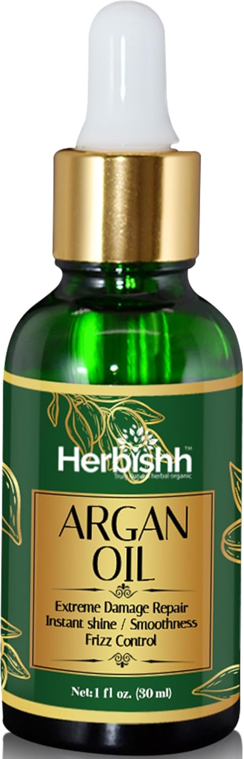 Herbishh Argan Oil for Hair &ndash; Deep Condition Hair Treatment Argan Oil &ndash; Ingredients Sourced from Morocco &ndash;Oil for Hair Frizz Control & Damage Repair &ndash;Nourishing Argan Hair Oil Serum 30Ml
