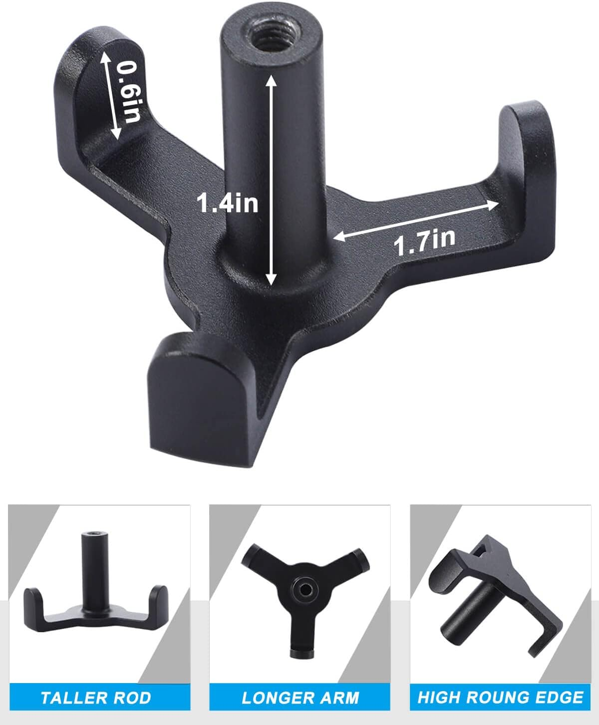 SPARKWHIZ Trunk Grocery Bag Hook Compatible with 2018-2023 Tesla Model 3 Aluminum Hook Hanger, Black image number 3