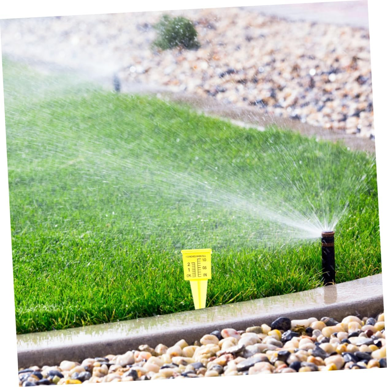 IWOWHERO 5Pcs Rain Gauge Sprinkler Catch Cups Sprinkler Gauge for Lawn Water Gauge for Water Gauge Rain Collector for Garden Outdoor Water Measuring Tool Yellow PVC image number 2